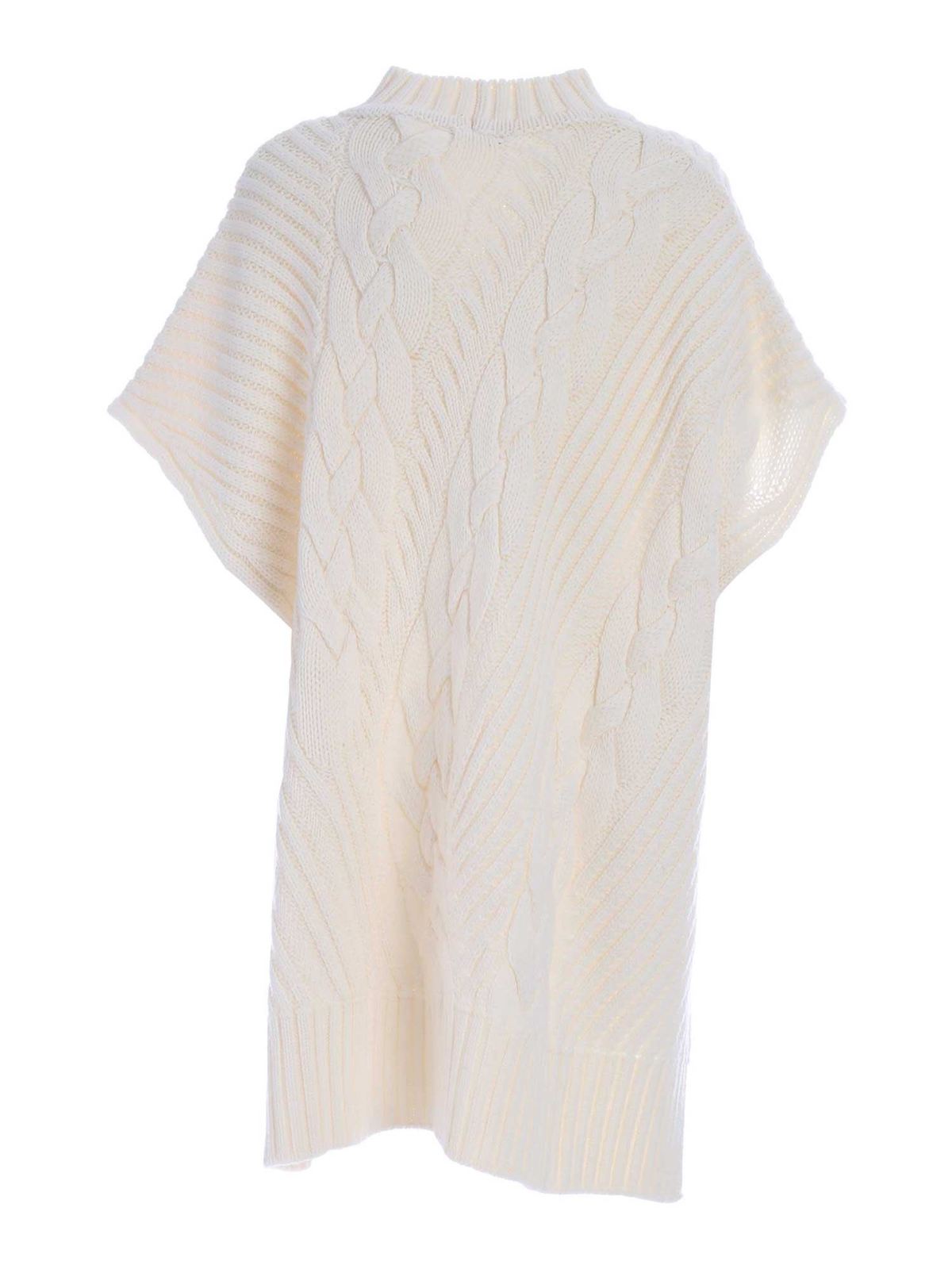 High neck poncho in white 20IV2MOA00570981105 (VIVETTA / コート・ダウン ) | VIVETTA (ヴィヴェッタ)(1)