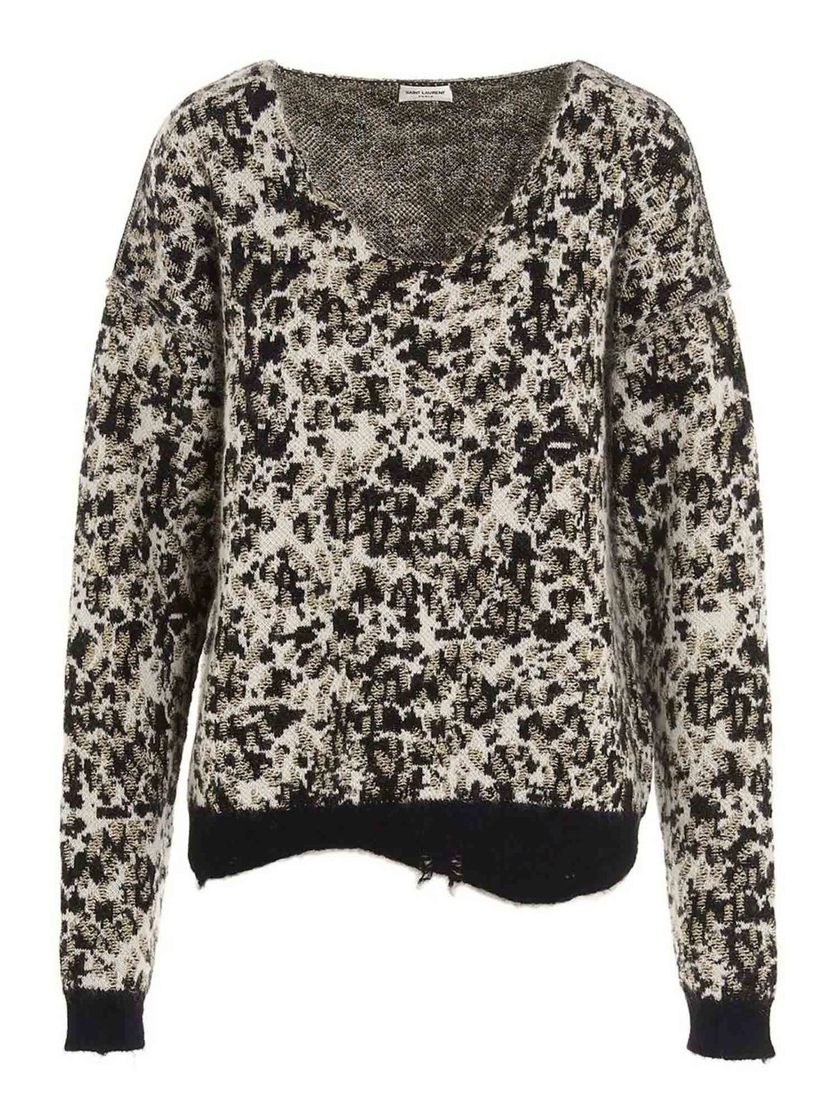 Animal printed wool mohair blend jumper 632020YARZ21982 (Saint Laurent / ニット・セーター・カーディガン ) | Saint Laurent (サンローラン)