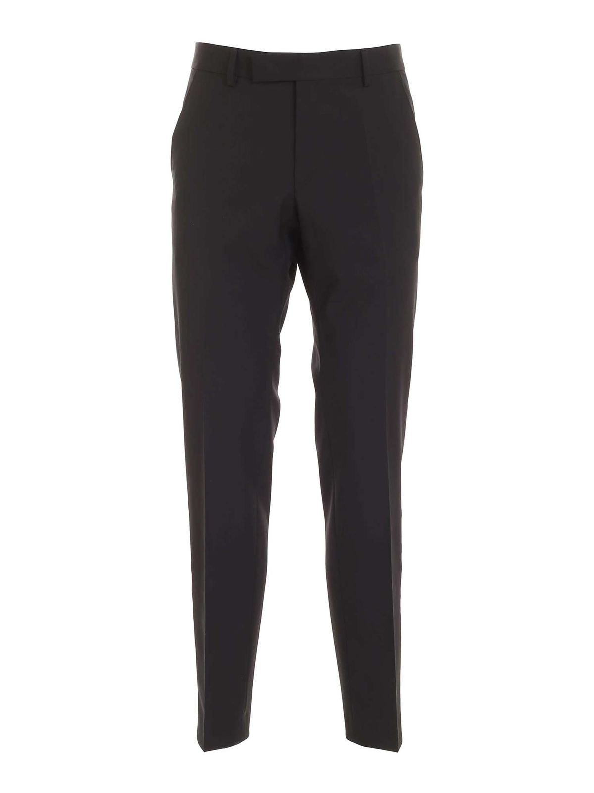 Lamé side bands pants in black 255035502083990 (KARL LAGERFELD / パンツ ) | KARL LAGERFELD (カール・ラガーフェルド)