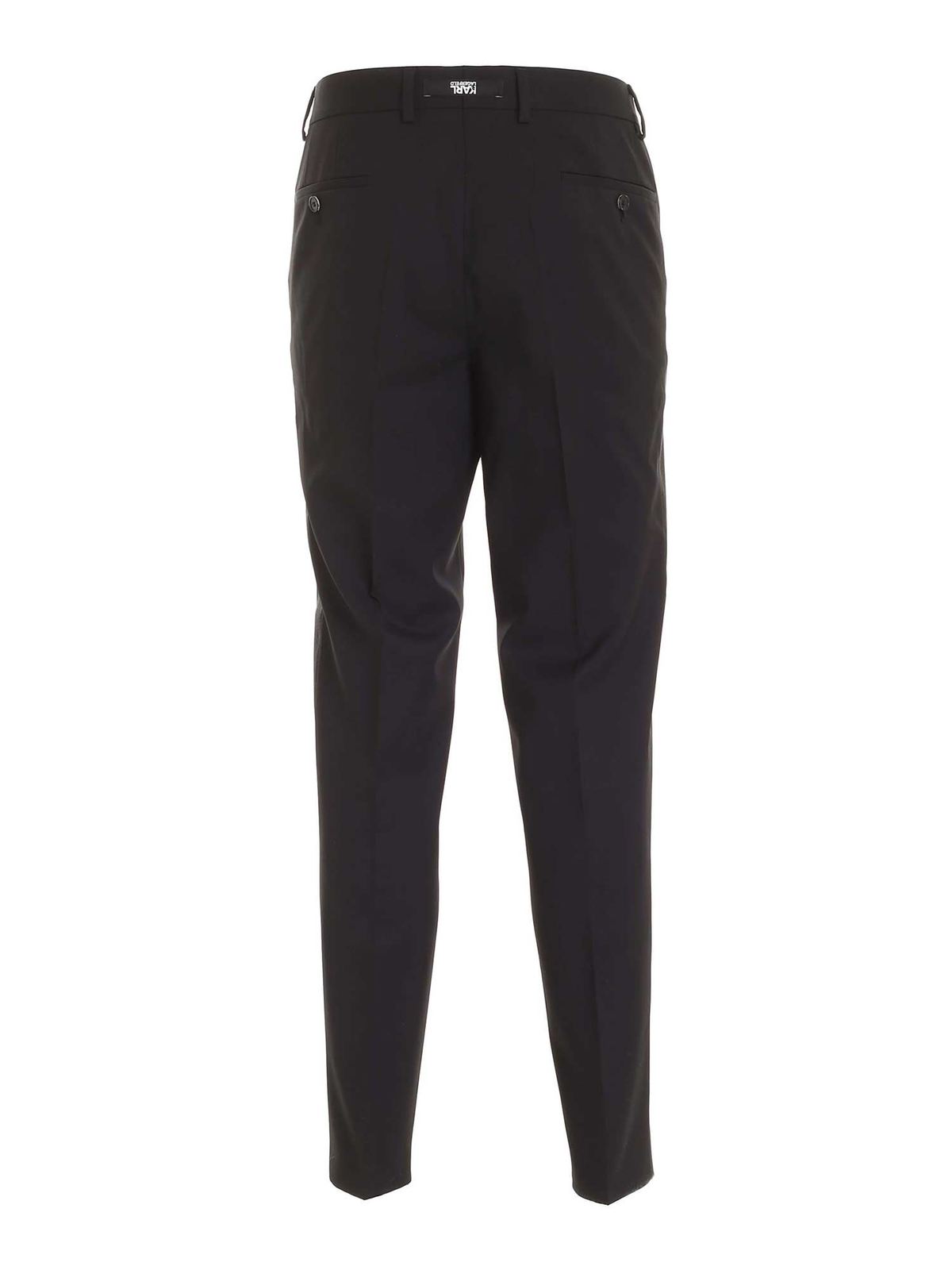 Lamé side bands pants in black 255035502083990 (KARL LAGERFELD / パンツ ) | KARL LAGERFELD (カール・ラガーフェルド)(1)