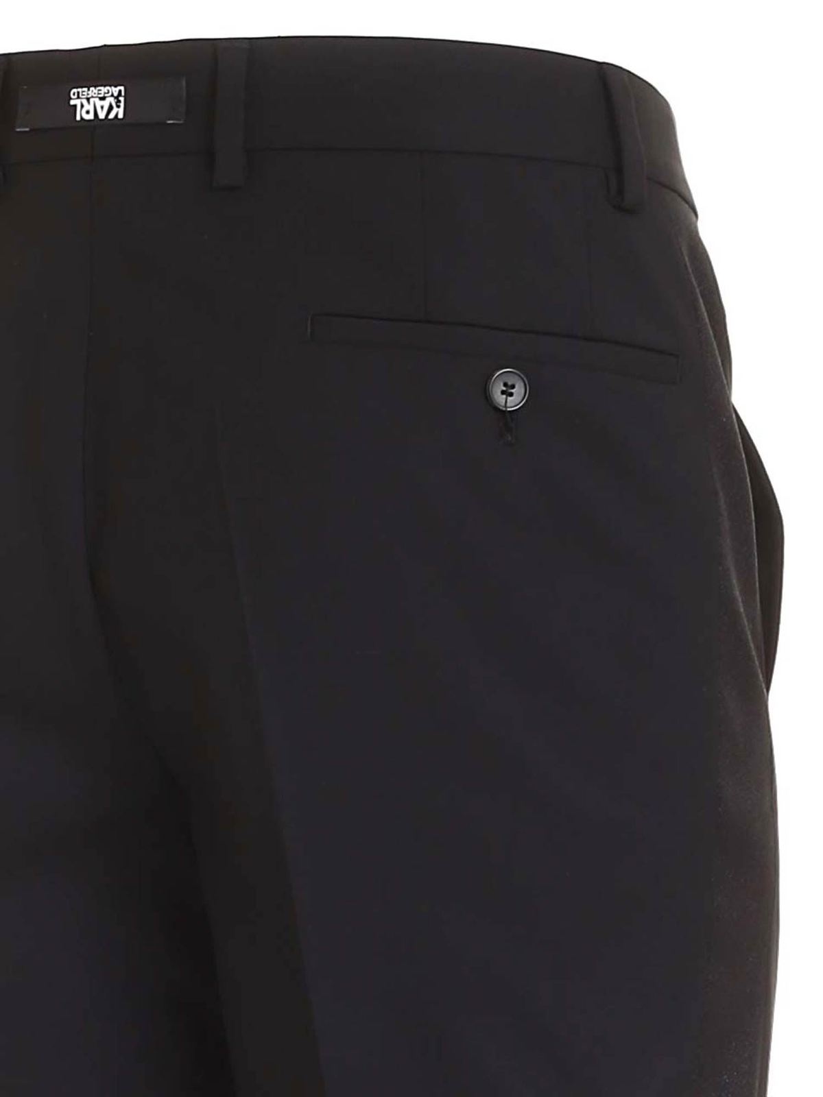 Lamé side bands pants in black 255035502083990 (KARL LAGERFELD / パンツ ) | KARL LAGERFELD (カール・ラガーフェルド)(2)