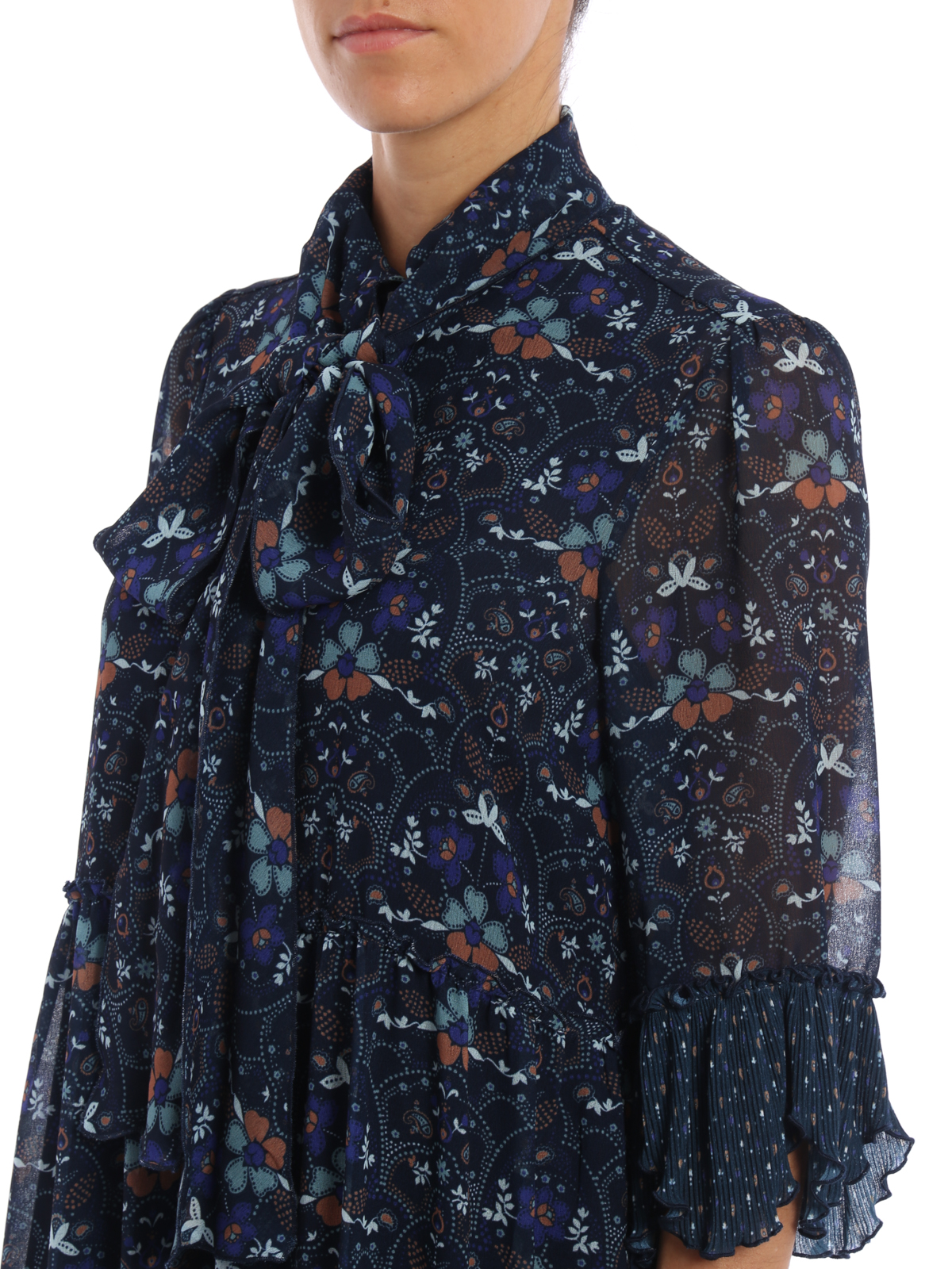 Russian Folk print flounced dress S7ARO24S7A030SKZ (See By Chloé / ワンピース・ドレス・オールインワン ) | See By Chloé (シーバイクロエ)(4)