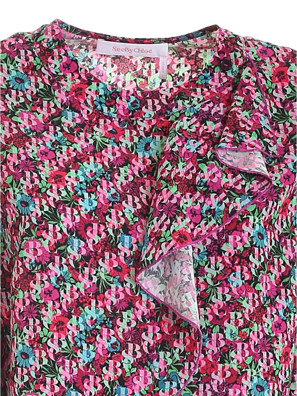 Logo blouse in fuchsia CHS21WHT070269CB (See By Chloé / シャツ・ブラウス ) | See By Chloé (シーバイクロエ)(2)