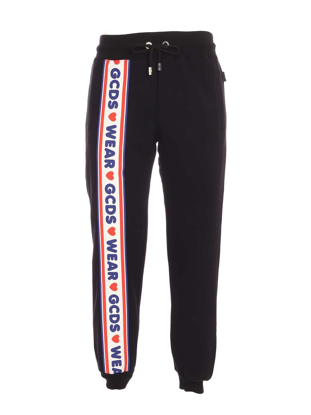 Branded bands sweatpants in black CC94M03150302 (GCDS / パンツ ) | GCDS (ジーシーディーエス)