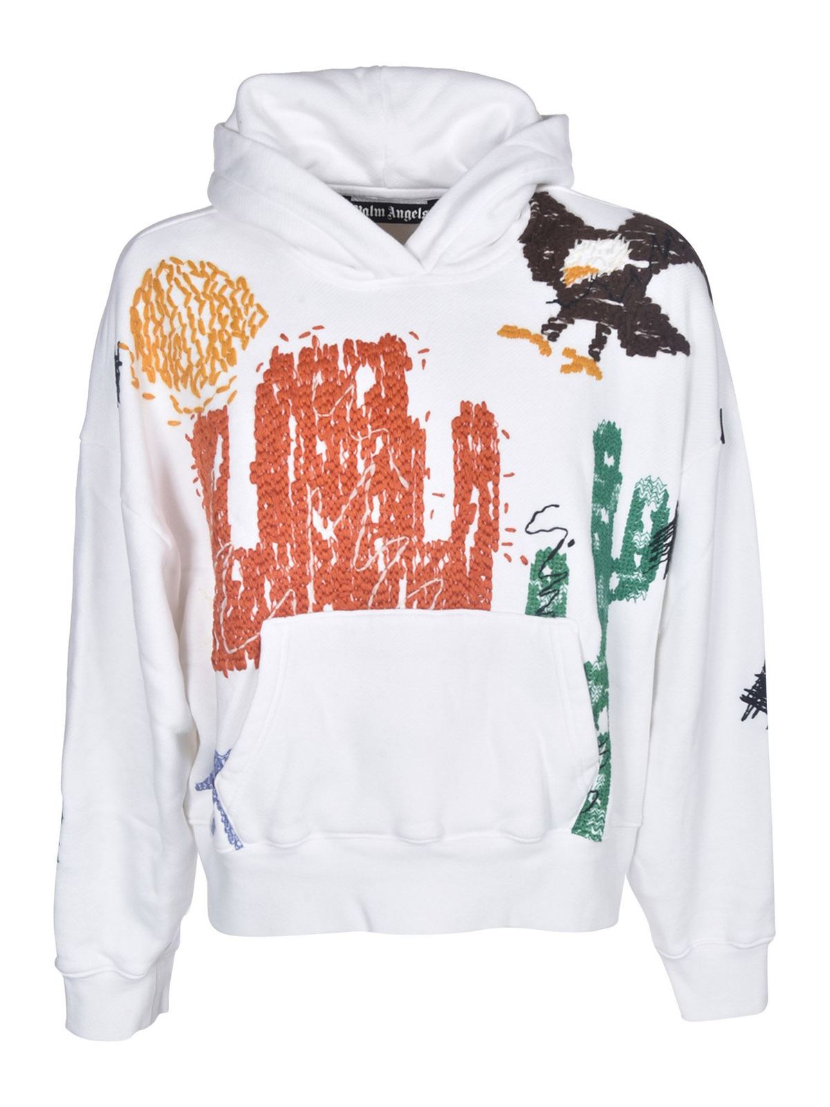 New Folk hoodie in white PMBB058F20FLE0090184 (Palm Angels / スウェット・フーディー ) | Palm Angels (パームエンジェルス)