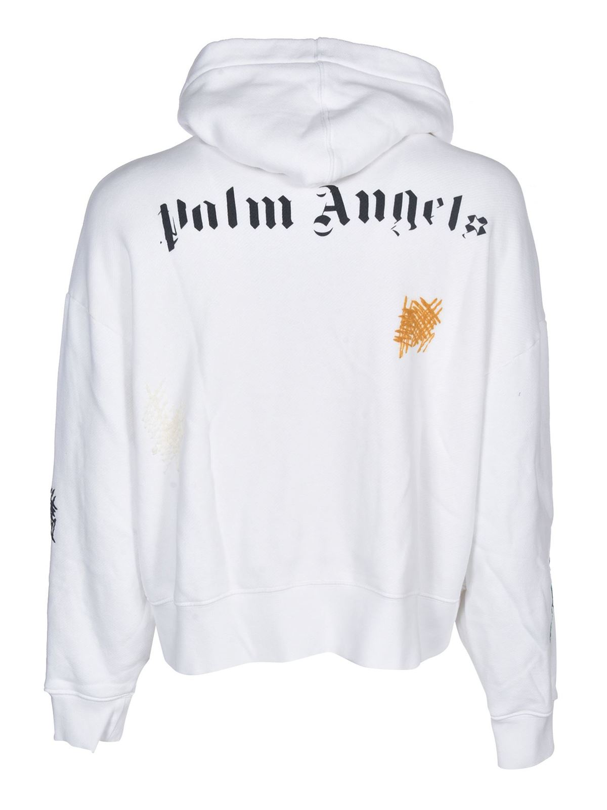 New Folk hoodie in white PMBB058F20FLE0090184 (Palm Angels / スウェット・フーディー ) | Palm Angels (パームエンジェルス)(1)