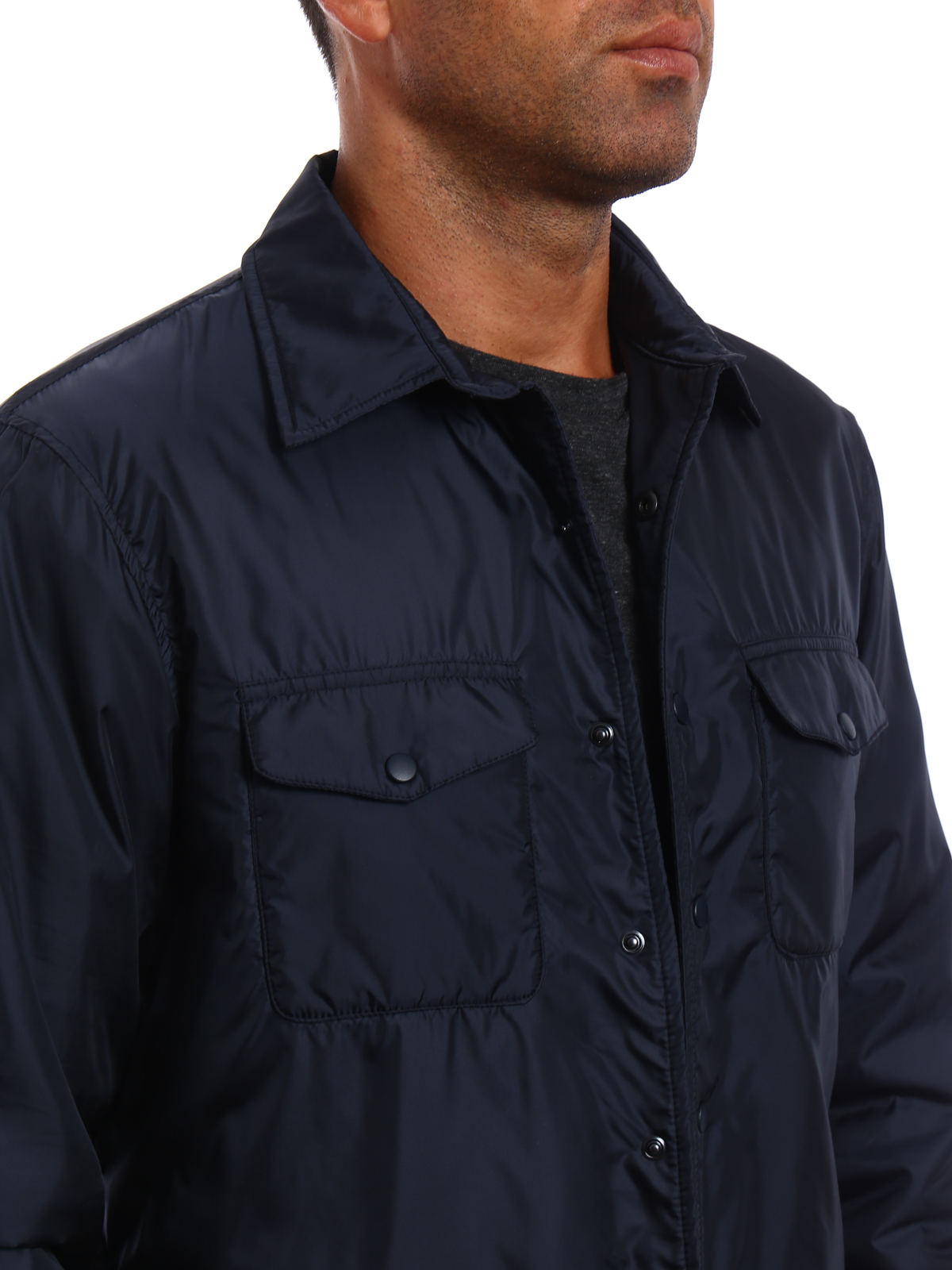 Shirt-inspired nylon jacket I029796196101 (ASPESI / カジュアルジャケット・ベスト ) | ASPESI (アスペジ)(4)