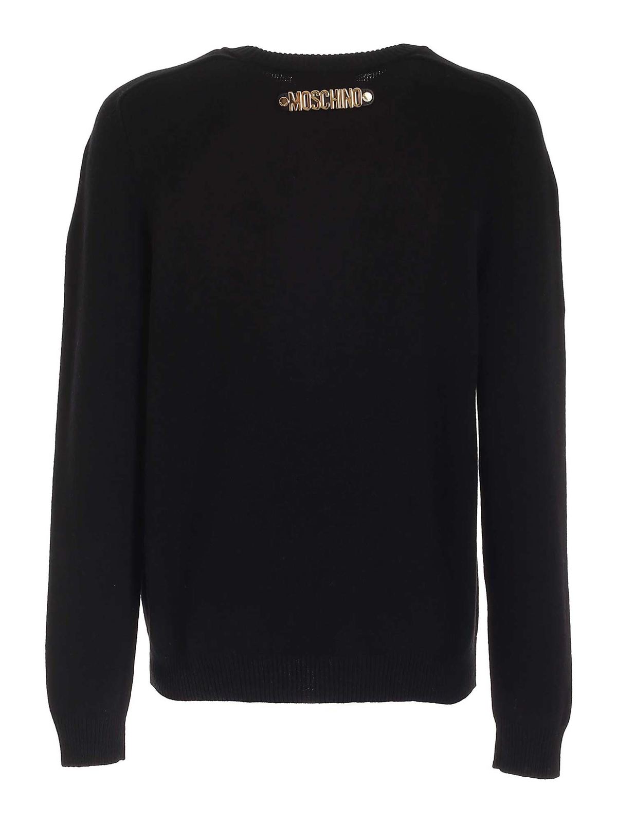 Lightweight sweater in black 093152040555 (MOSCHINO / ニット・セーター・カーディガン ) | MOSCHINO (モスキーノ)(1)