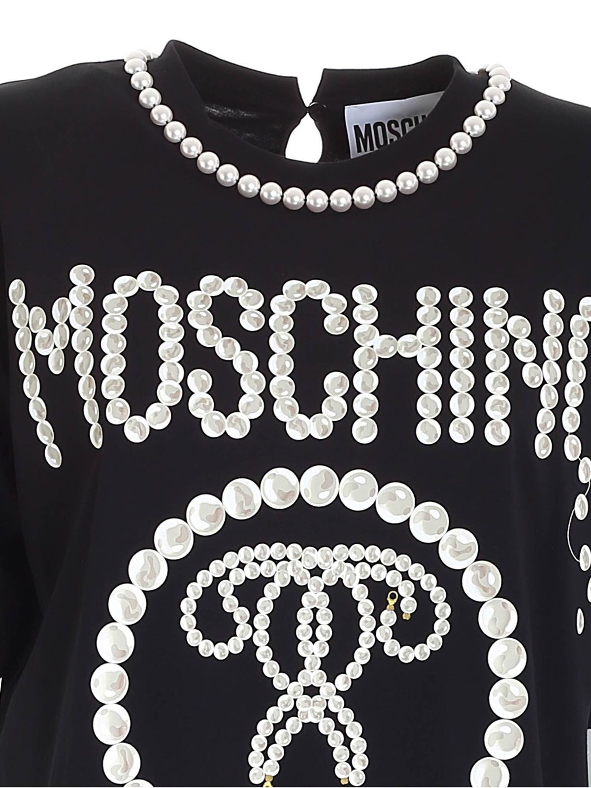 Pearls Double Question Mark logo T-shirt in b 071054402555 (MOSCHINO / Tシャツ・カットソー ) | MOSCHINO (モスキーノ)(2)