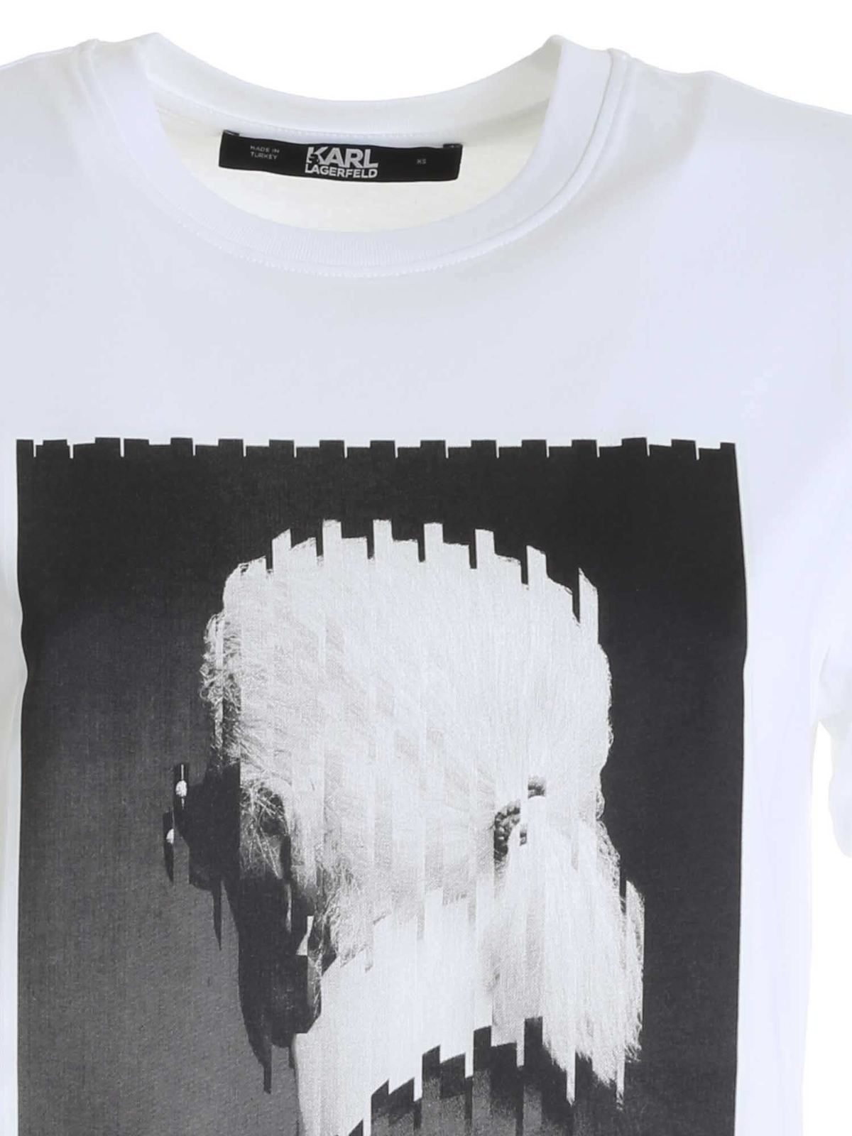 Karl Legend white t-shirt with black and whit 205W1718100 (KARL LAGERFELD / Tシャツ・カットソー ) | KARL LAGERFELD (カール・ラガーフェルド)(2)