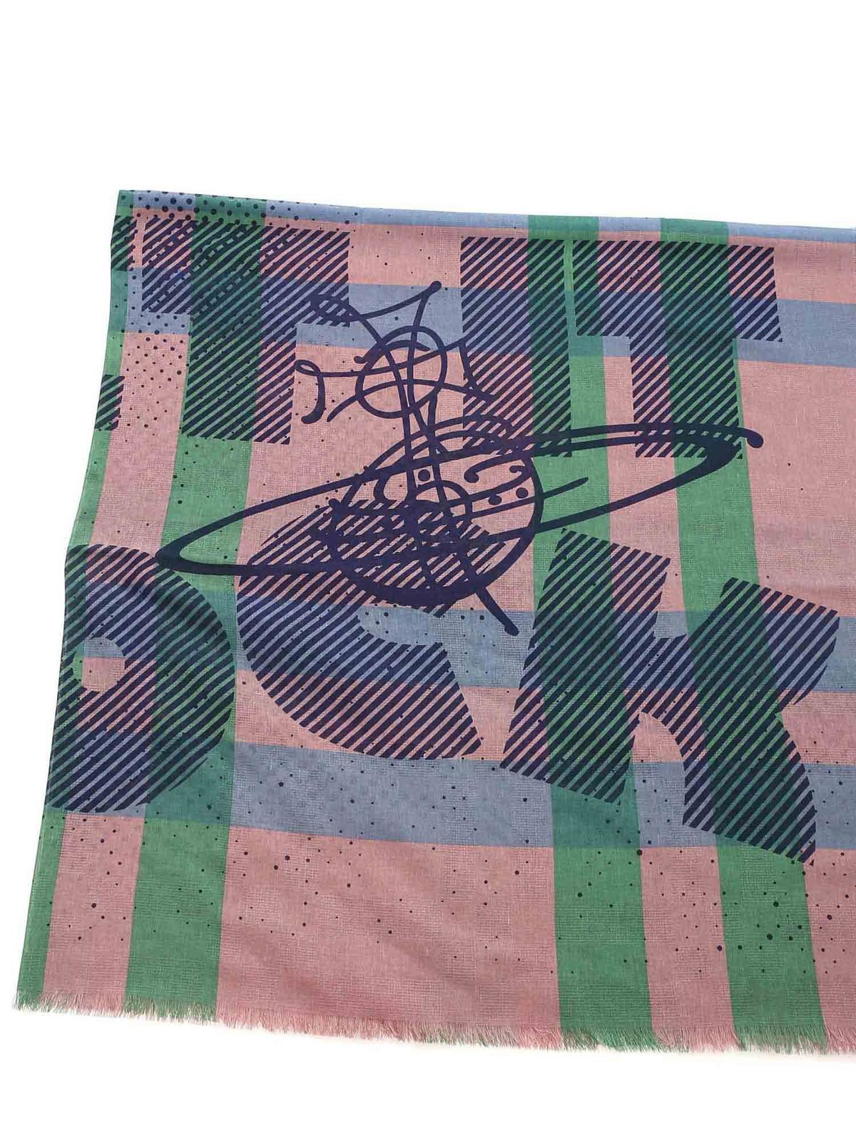 Logo scarf in pink 8103005911636G201 (Vivienne Westwood / スカーフ・マフラー ) | Vivienne Westwood (ヴィヴィアン・ウェストウッド)(1)