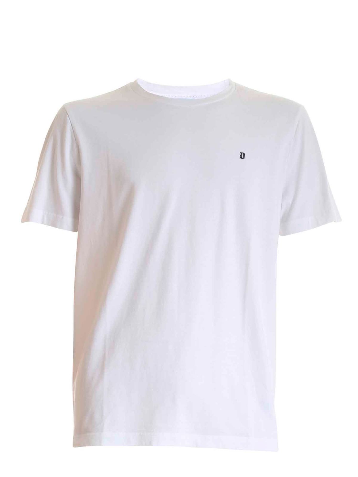 Metal logo t-shirt in white US198JF0271UZL4000 (DONDUP / Tシャツ・カットソー ) | DONDUP (ドンダップ)