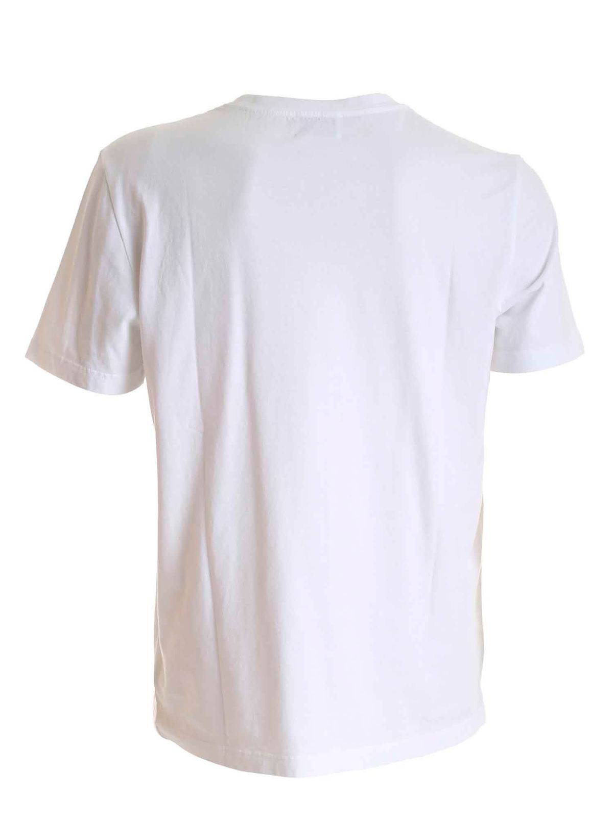 Metal logo t-shirt in white US198JF0271UZL4000 (DONDUP / Tシャツ・カットソー ) | DONDUP (ドンダップ)(1)