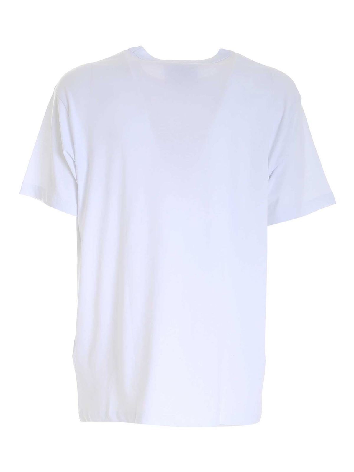Emblem Regalia logo T-shirt in white 71GAHT17CJ00O003 (VERSACE JEANS COUTURE / Tシャツ・カットソー ) | VERSACE JEANS COUTURE (ヴェルサーチェ ジーンズ クチュール)(1)