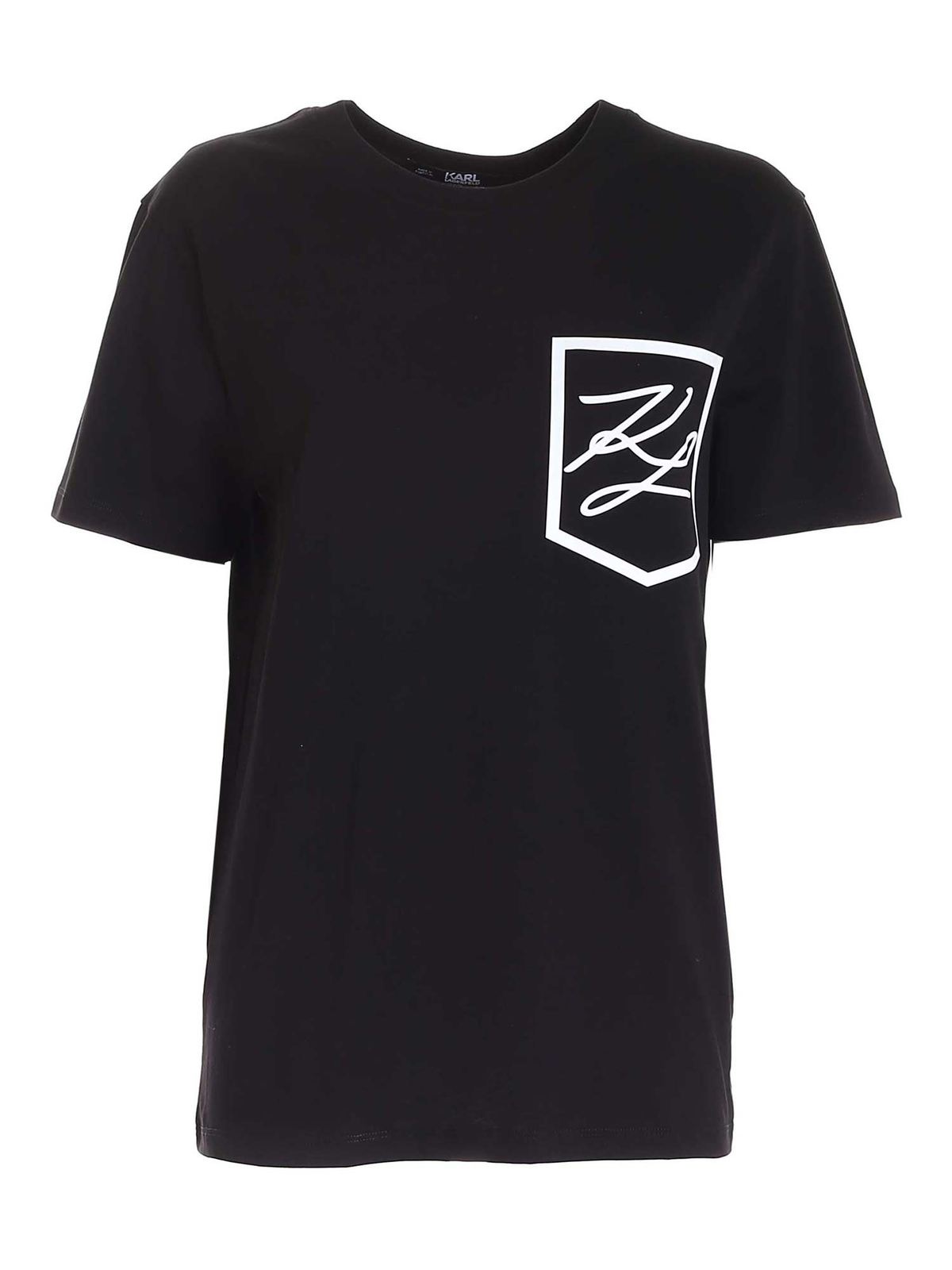 KL Pocket T-shirt in black 216W1786999 (KARL LAGERFELD / Tシャツ・カットソー ) | KARL LAGERFELD (カール・ラガーフェルド)