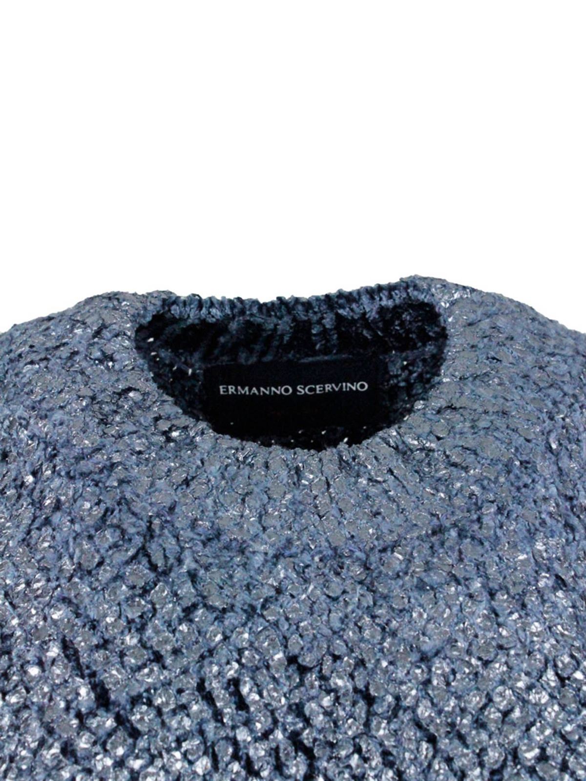Crystals pullover in blue D375M355VXTB3713 (ERMANNO SCERVINO / ニット・セーター・カーディガン ) | ERMANNO SCERVINO (エルマンノ シェルヴィーノ)(2)