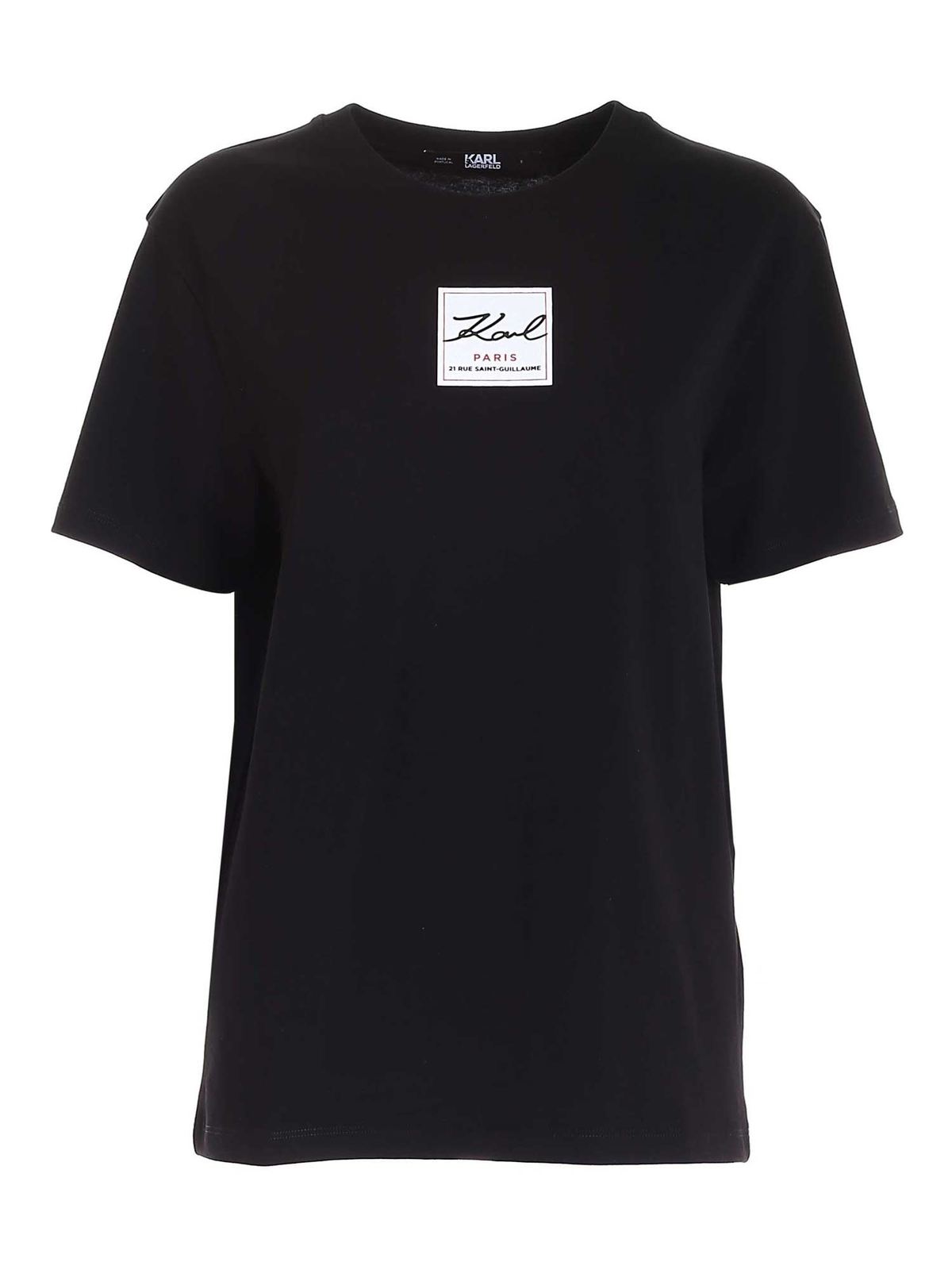 Logo T-shirt in black 216W1790999 (KARL LAGERFELD / Tシャツ・カットソー ) | KARL LAGERFELD (カール・ラガーフェルド)