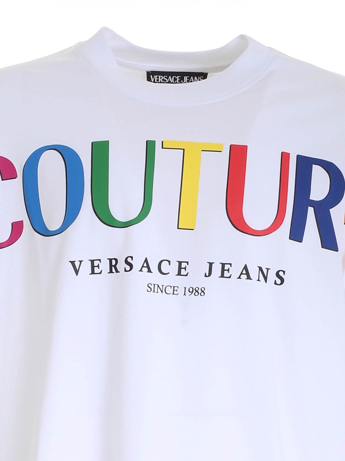 Logo t-shirt in white 71GAHP02CJ00P003 (VERSACE JEANS COUTURE / Tシャツ・カットソー ) | VERSACE JEANS COUTURE (ヴェルサーチェ ジーンズ クチュール)(2)