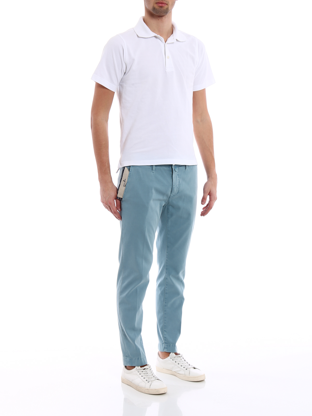 Stretch cotton jacquard trousers PW626COMF00028BR4902812 (JACOB COHEN / パンツ ) | JACOB COHEN (ヤコブ コーエン)(1)