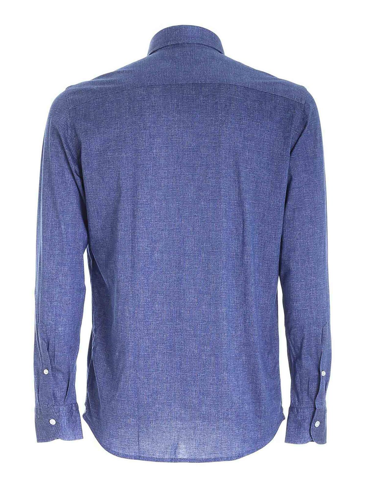 Melange shirt in blue FJ15J13402 (SONRISA / シャツ・ブラウス ) | SONRISA (ソンリーサ)(1)