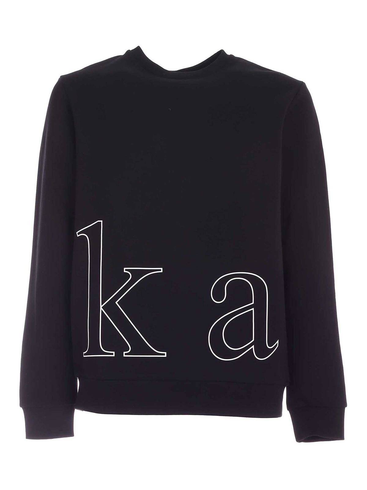 Lettering sweatshirt in black 705053512910990 (KARL LAGERFELD / スウェット・フーディー ) | KARL LAGERFELD (カール・ラガーフェルド)