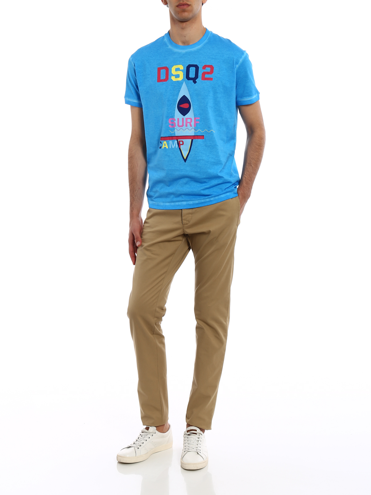Beige cotton denim chino trousers S71KB0074S41794154 (Dsquared2 / パンツ ) | Dsquared2 (ディースクエアード)(1)