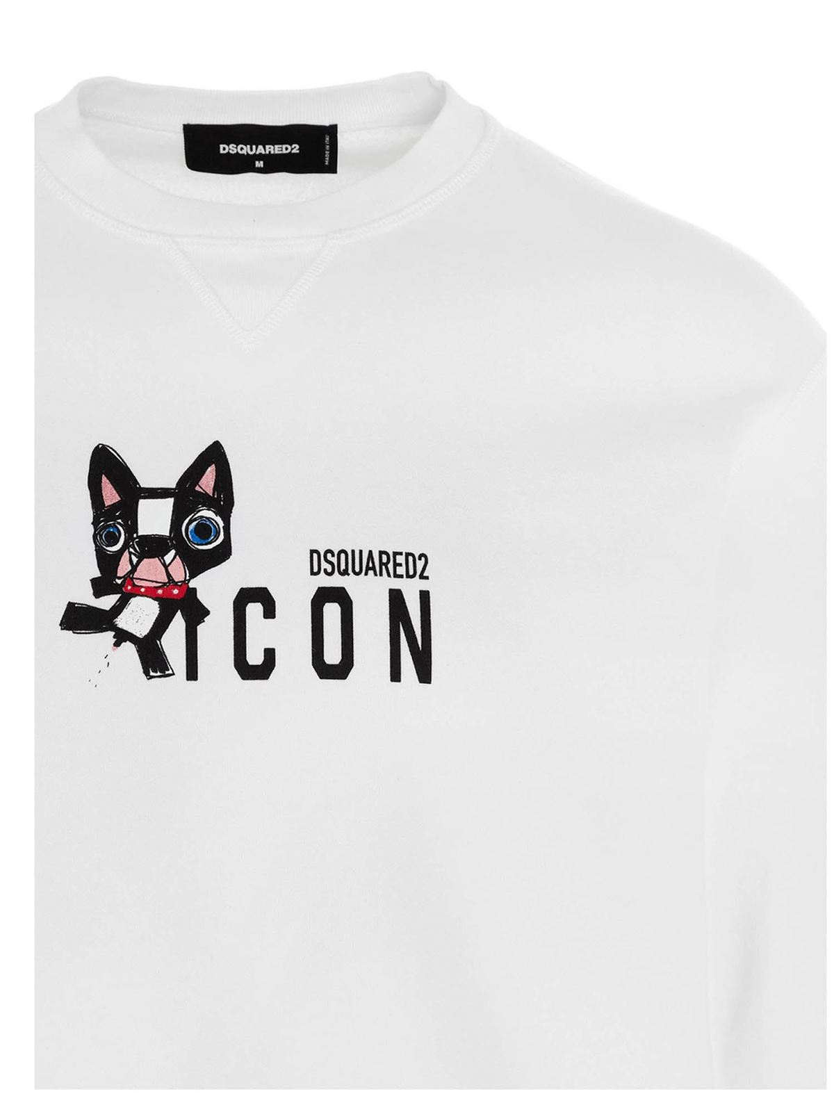 Crewneck sweatshirt with print in white S79GU0026S25042100 (Dsquared2 / スウェット・フーディー ) | Dsquared2 (ディースクエアード)(2)