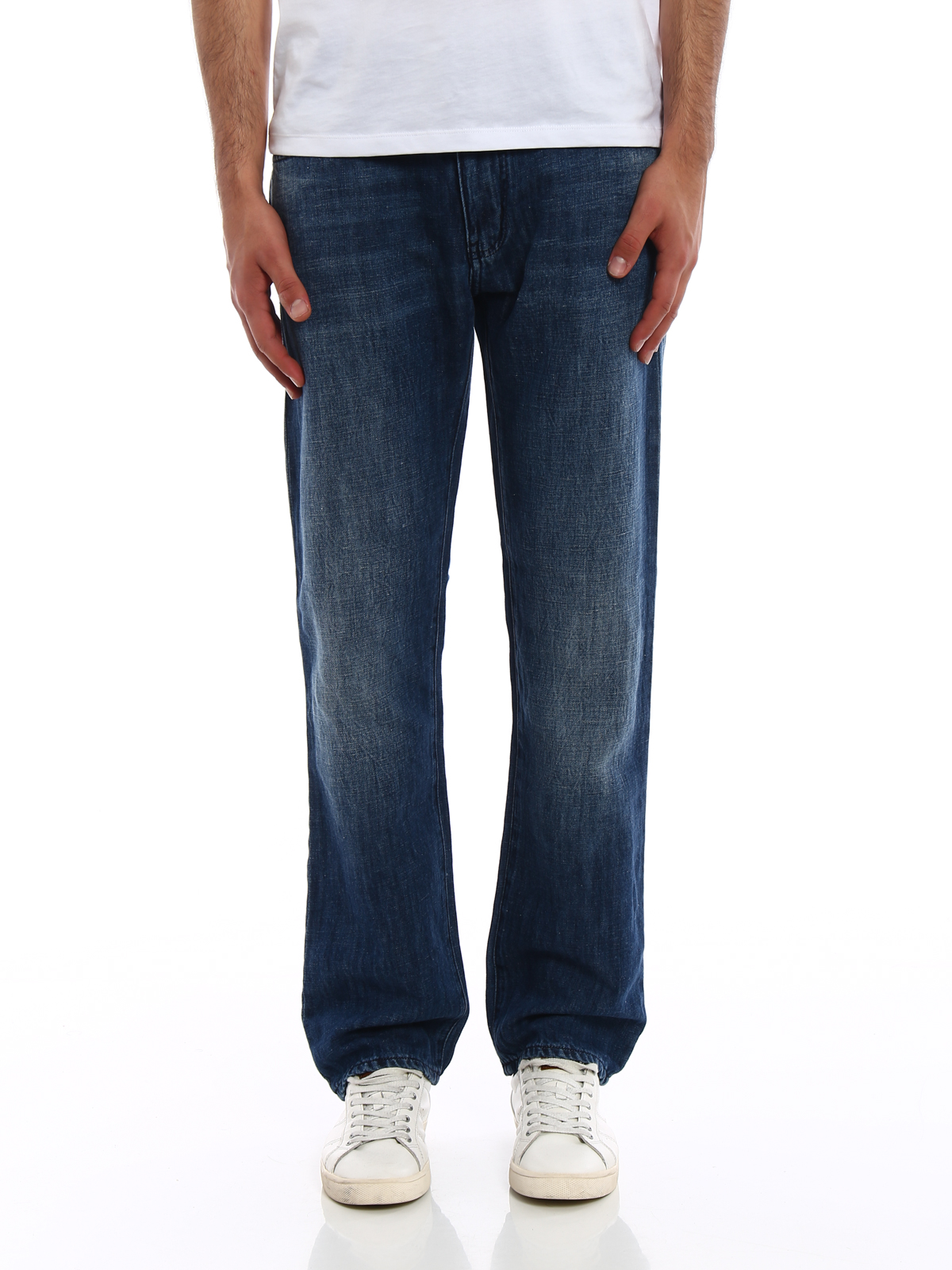Dark wash cotton and linen jeans 3Z1J451DFAZ0942 (EMPORIO ARMANI / ジーンズ ) | EMPORIO ARMANI (エンポリオ アルマーニ)(2)