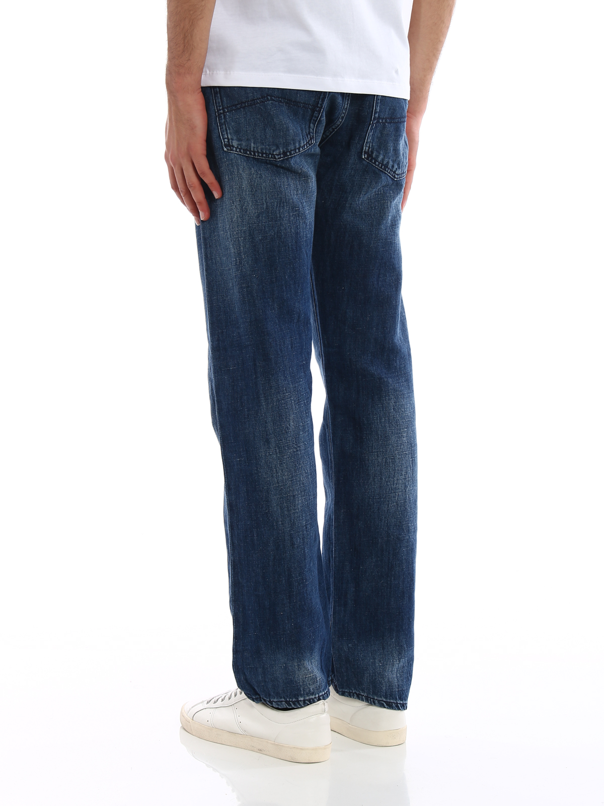 Dark wash cotton and linen jeans 3Z1J451DFAZ0942 (EMPORIO ARMANI / ジーンズ ) | EMPORIO ARMANI (エンポリオ アルマーニ)(3)
