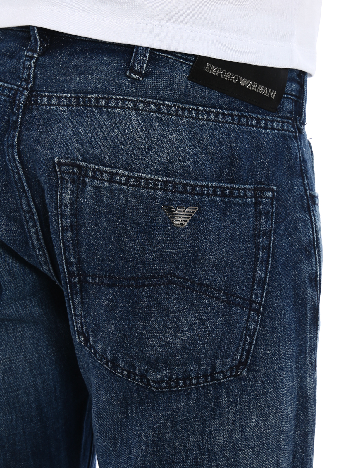 Dark wash cotton and linen jeans 3Z1J451DFAZ0942 (EMPORIO ARMANI / ジーンズ ) | EMPORIO ARMANI (エンポリオ アルマーニ)(4)