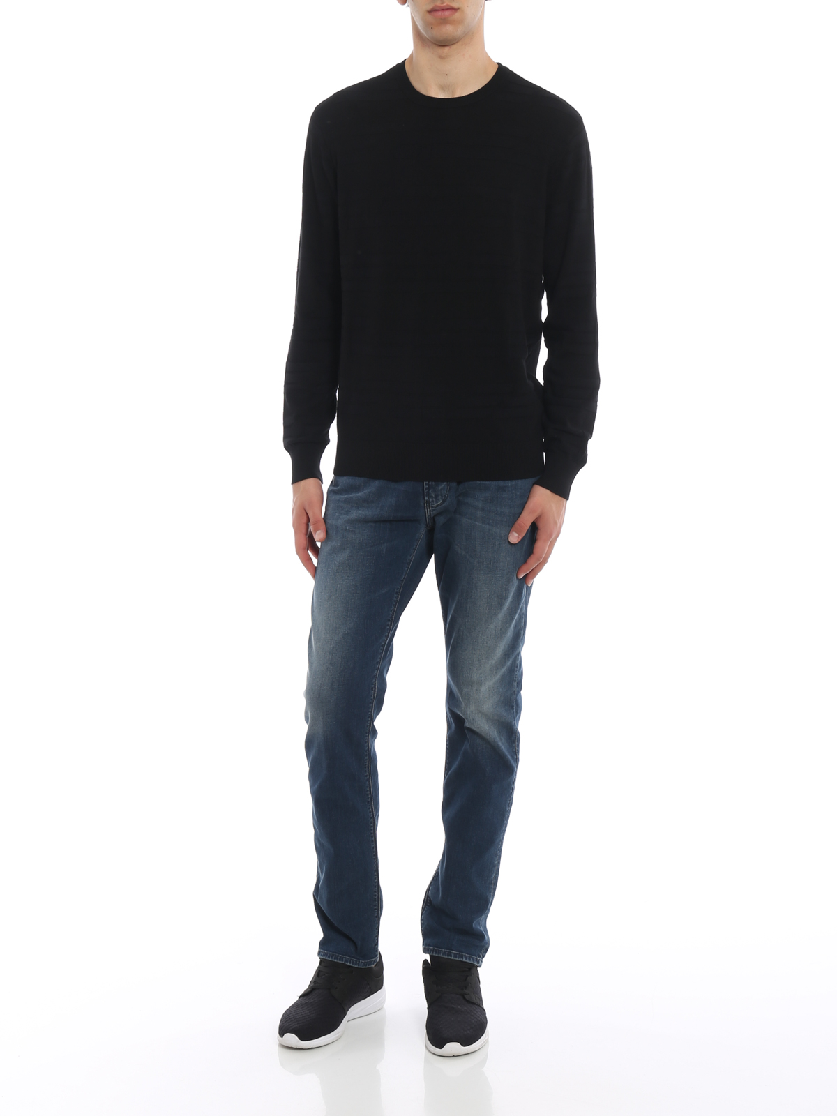 Embossed pattern viscose crewneck 3Z1MYH1MPQZ0999 (EMPORIO ARMANI / ニット・セーター・カーディガン ) | EMPORIO ARMANI (エンポリオ アルマーニ)(1)