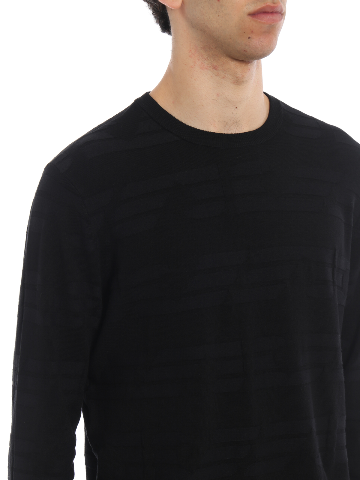 Embossed pattern viscose crewneck 3Z1MYH1MPQZ0999 (EMPORIO ARMANI / ニット・セーター・カーディガン ) | EMPORIO ARMANI (エンポリオ アルマーニ)(4)