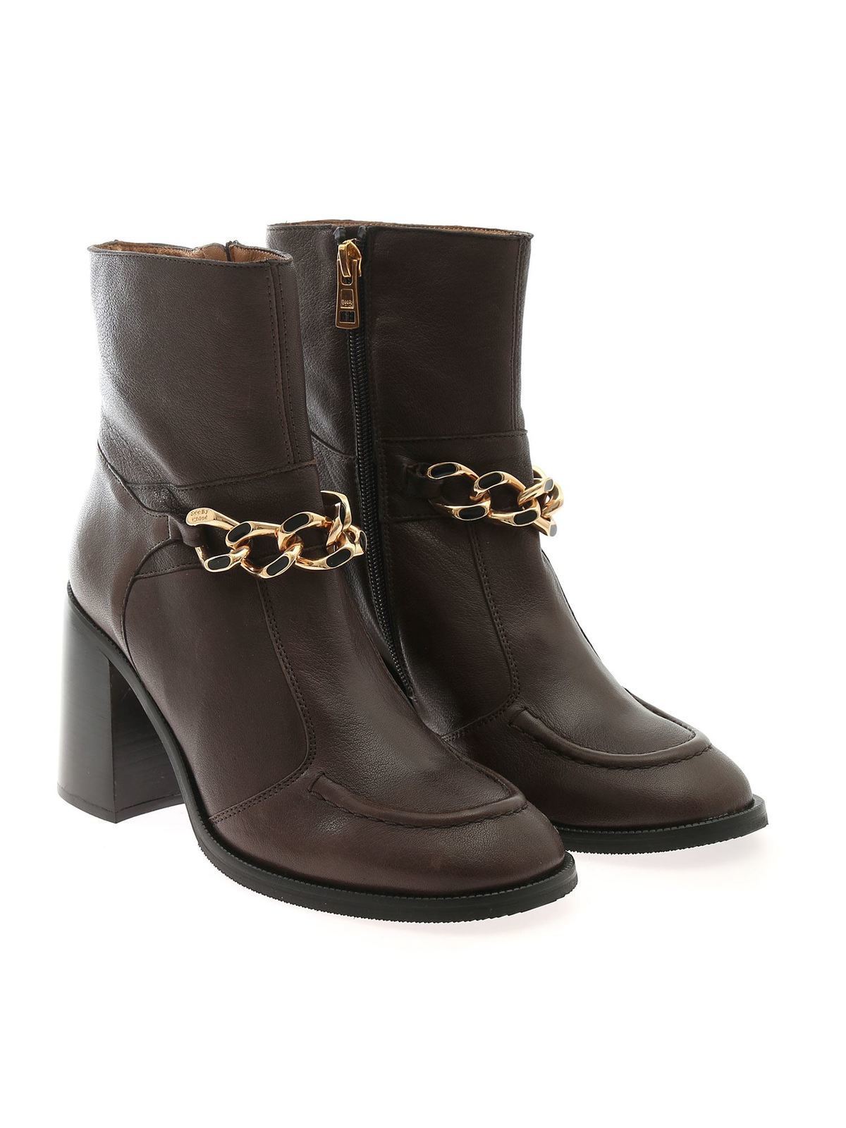 Mahe ankle boots in brown SB37034A535 (See By Chloé / ブーツ ) | See By Chloé (シーバイクロエ)(1)