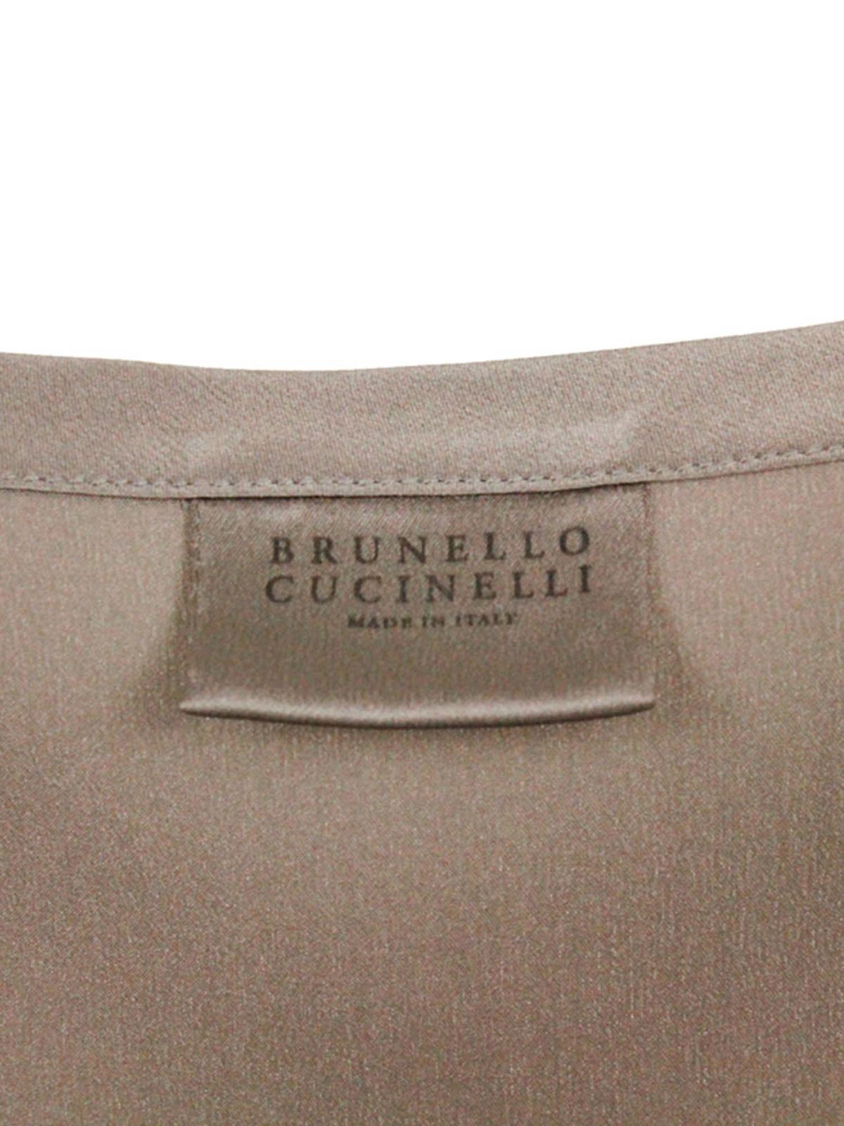 Silk satin top in brown M0C59E0600C7334 (Brunello Cucinelli / タンクトップ・キャミソール ) | Brunello Cucinelli (ブルネロ・クチネリ)(2)