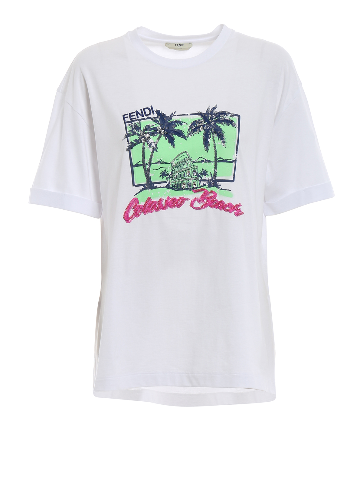 Colosseo Beach white Tee FS7011A3BPF0ZNM (FENDI / Tシャツ・カットソー ) | FENDI (フェンディ)