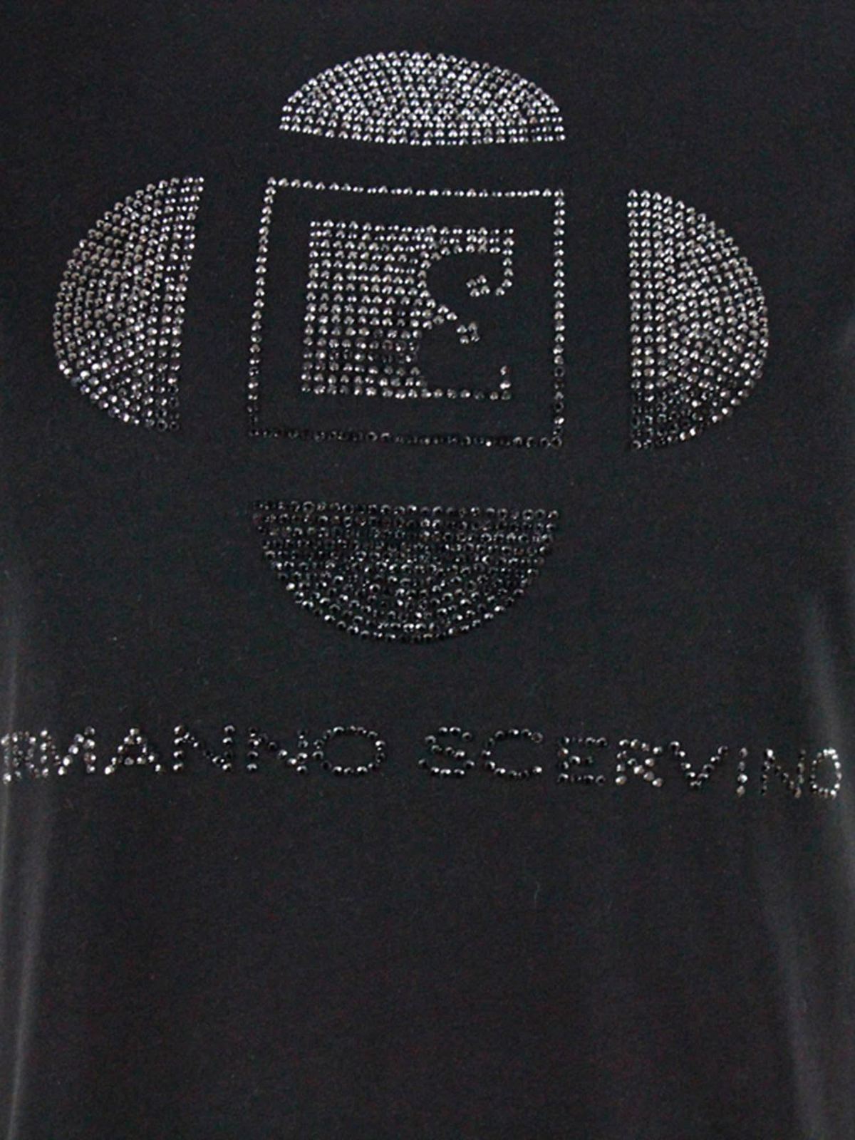 Rhinestones T-shirt in black D385L306CTUER95708 (ERMANNO SCERVINO / Tシャツ・カットソー ) | ERMANNO SCERVINO (エルマンノ シェルヴィーノ)(2)