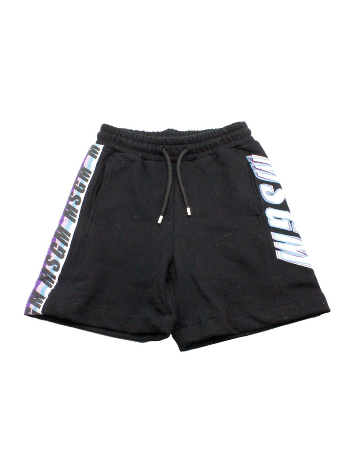 Logo bermuda shorts in black MS027631110 (MSGM / ショートパンツ ) | MSGM (エムエスジーエム)