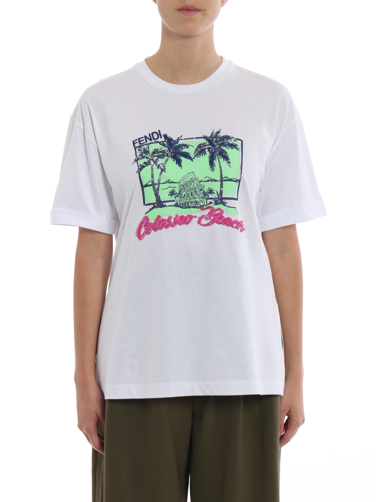 Colosseo Beach white Tee FS7011A3BPF0ZNM (FENDI / Tシャツ・カットソー ) | FENDI (フェンディ)(2)