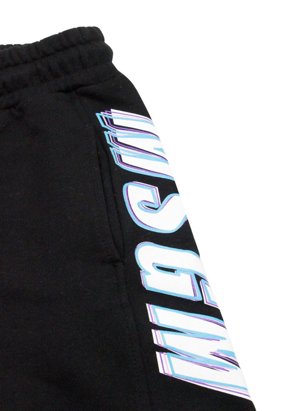 Logo bermuda shorts in black MS027631110 (MSGM / ショートパンツ ) | MSGM (エムエスジーエム)(1)