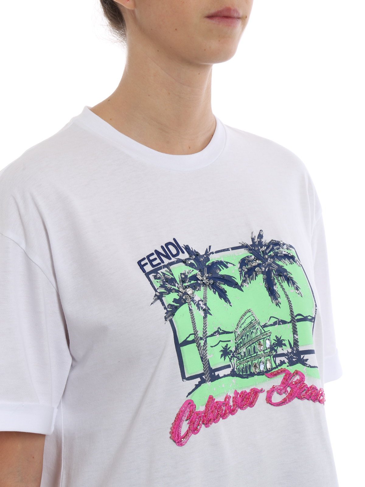 Colosseo Beach white Tee FS7011A3BPF0ZNM (FENDI / Tシャツ・カットソー ) | FENDI (フェンディ)(4)