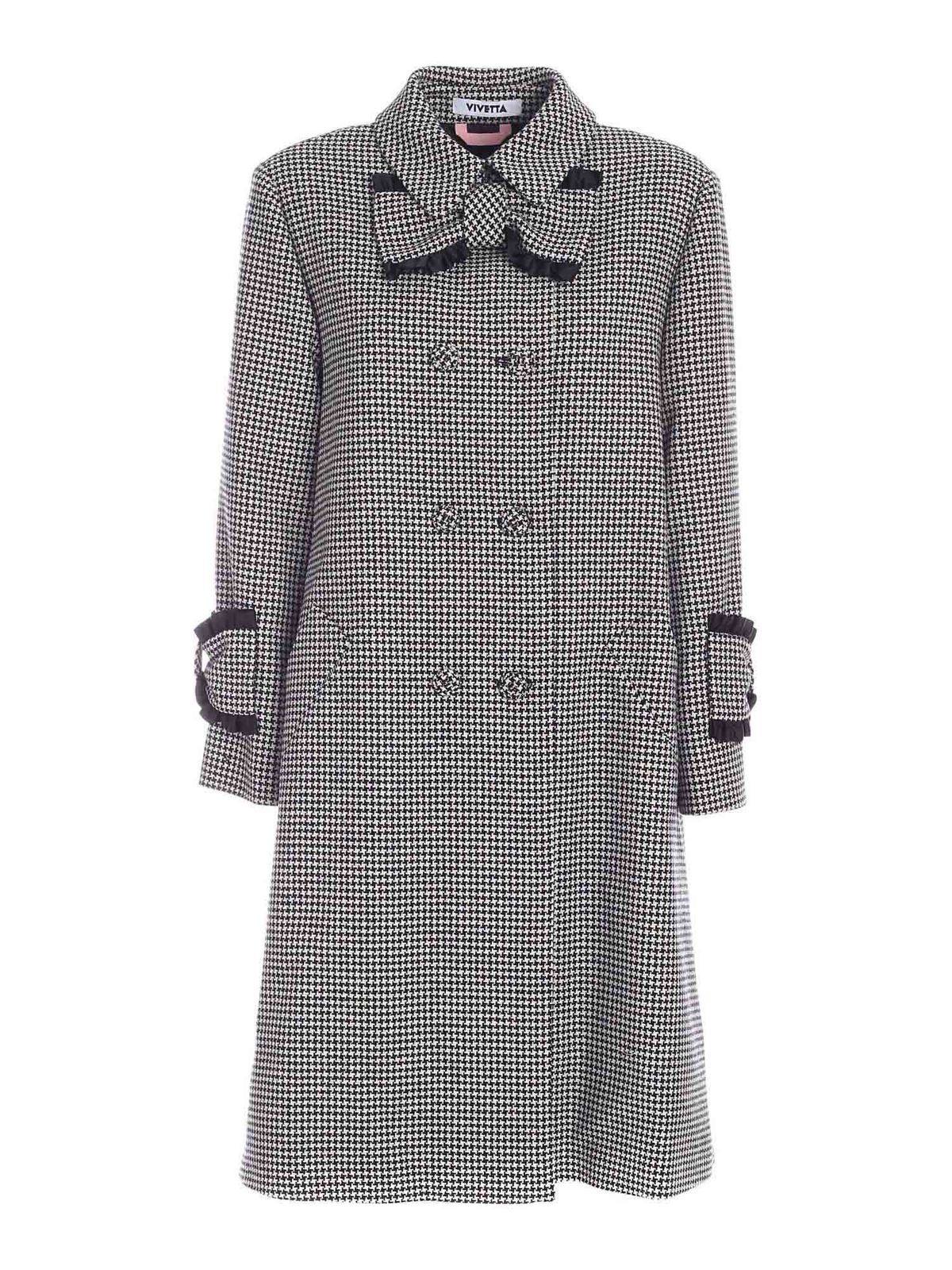 Houndstooth coat in black and white 21IV2M0N0213141F9Y1 (VIVETTA / コート・ダウン ) | VIVETTA (ヴィヴェッタ)
