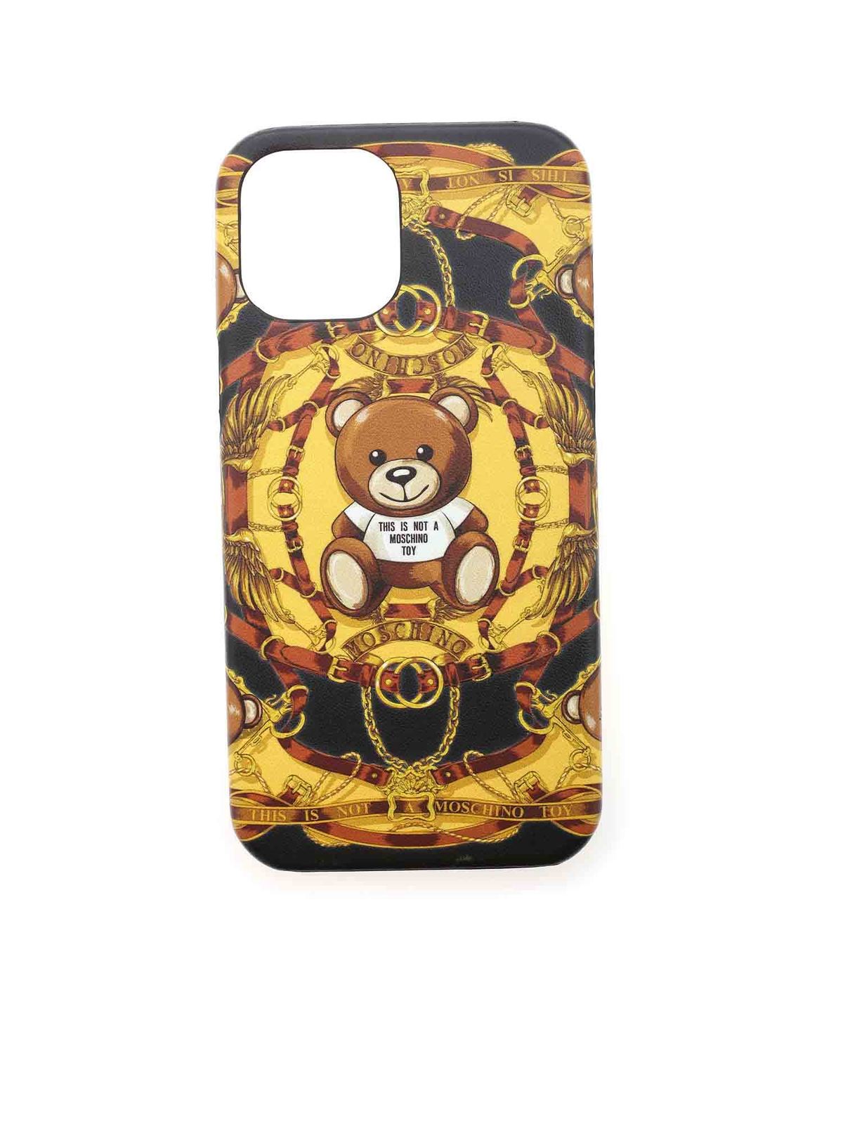iPhone 12 Pro Max Teddy Scarf case in black 791783011555 (MOSCHINO / テックアイテム ) | MOSCHINO (モスキーノ)