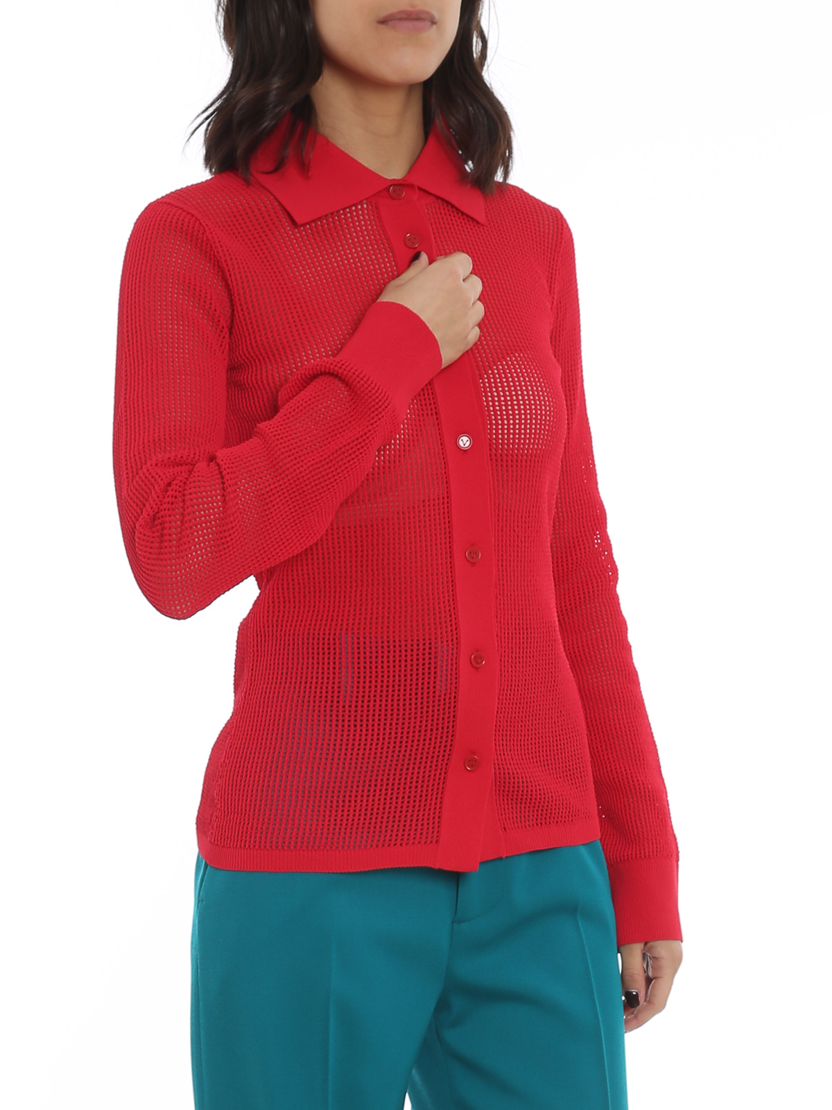 Technical cotton mesh cardigan 648977V0BN06144 (Bottega Veneta / シャツ・ブラウス ) | Bottega Veneta (ボッテガ・ヴェネタ)(4)