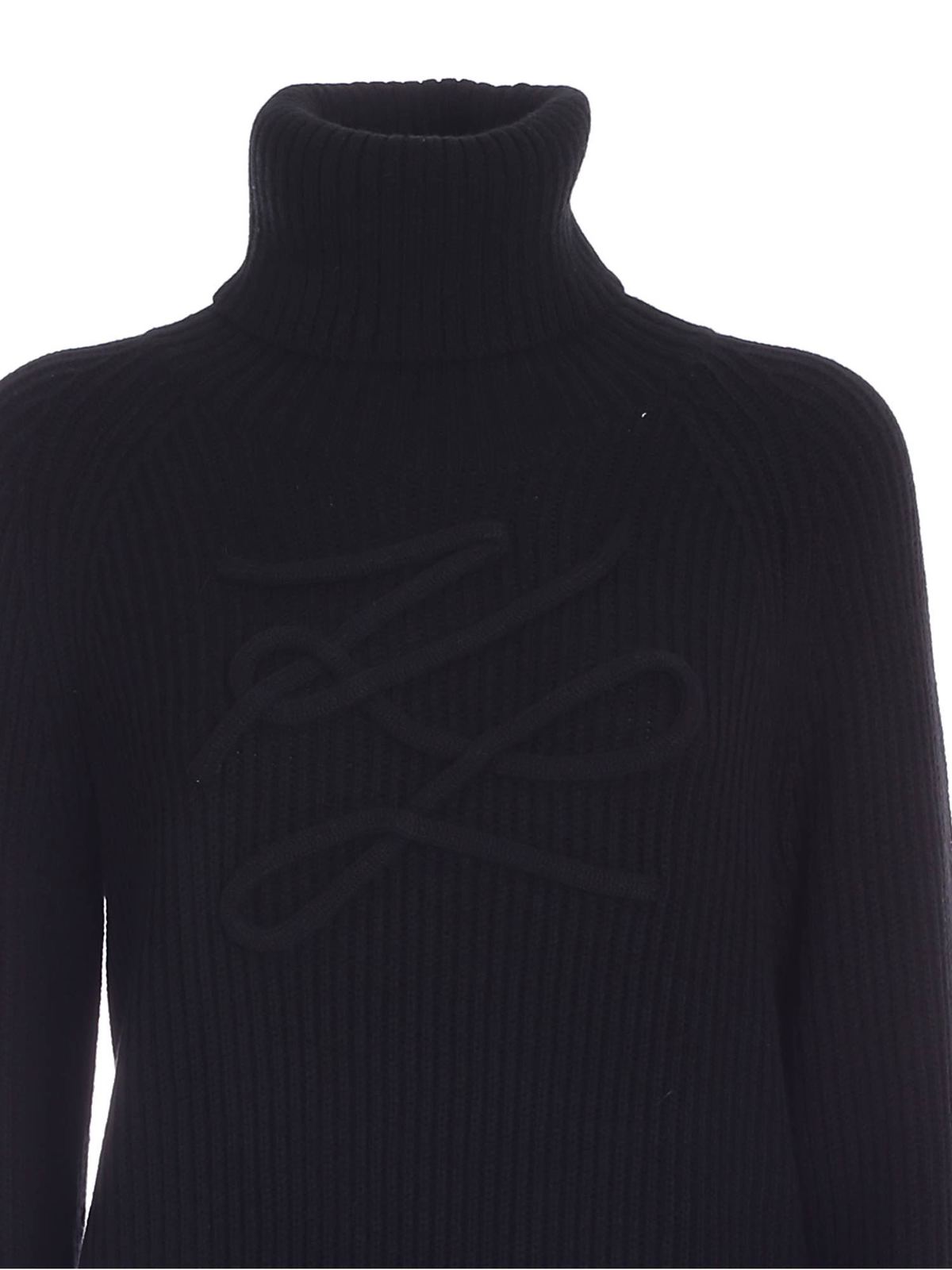 KL Soutache turtleneck in black 216W2007999 (KARL LAGERFELD / ニット・セーター・カーディガン ) | KARL LAGERFELD (カール・ラガーフェルド)(2)