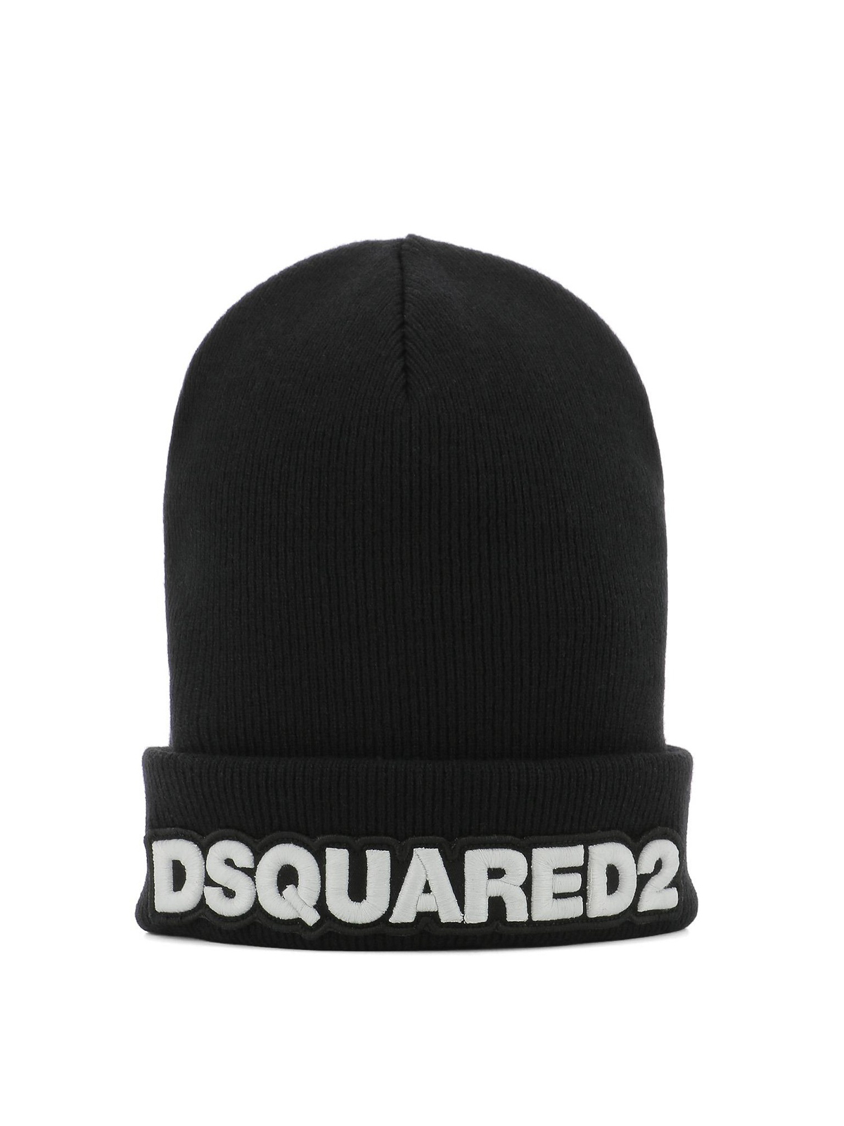 Dsquared2 black rib knitted wool beanie KNM000115040001M063 (Dsquared2 / 帽子 ) | Dsquared2 (ディースクエアード)