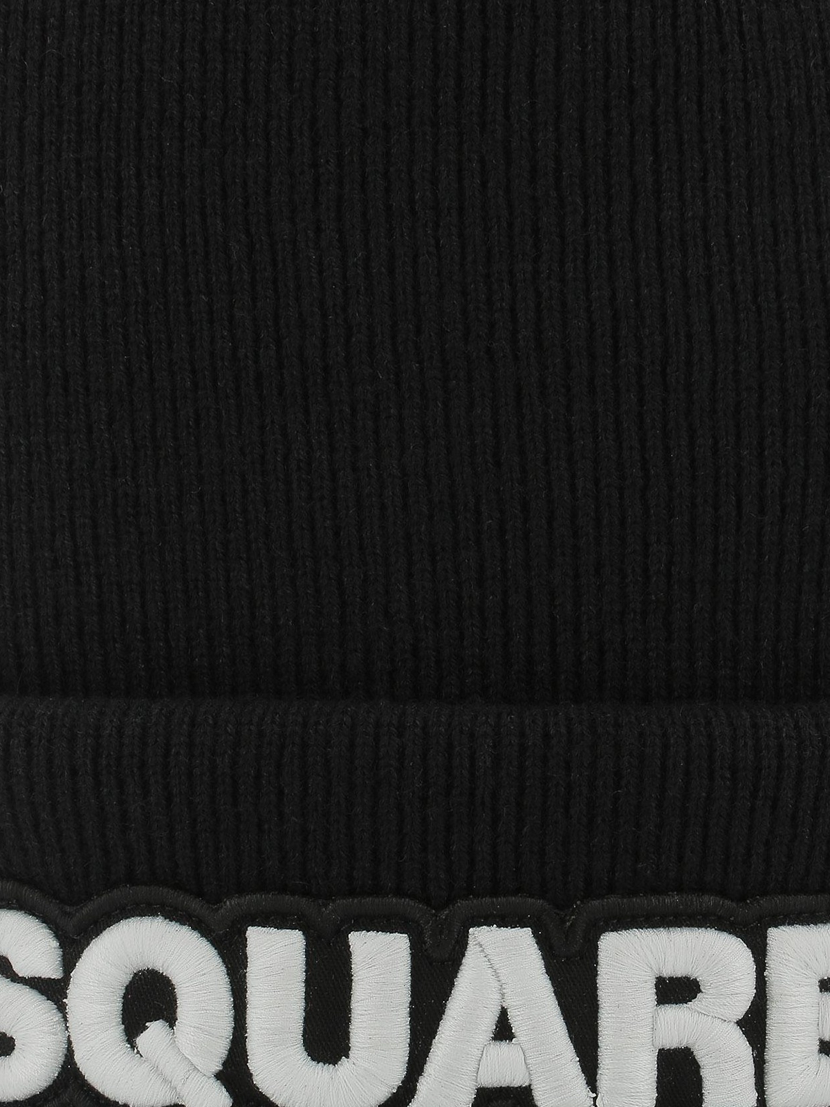Dsquared2 black rib knitted wool beanie KNM000115040001M063 (Dsquared2 / 帽子 ) | Dsquared2 (ディースクエアード)(1)