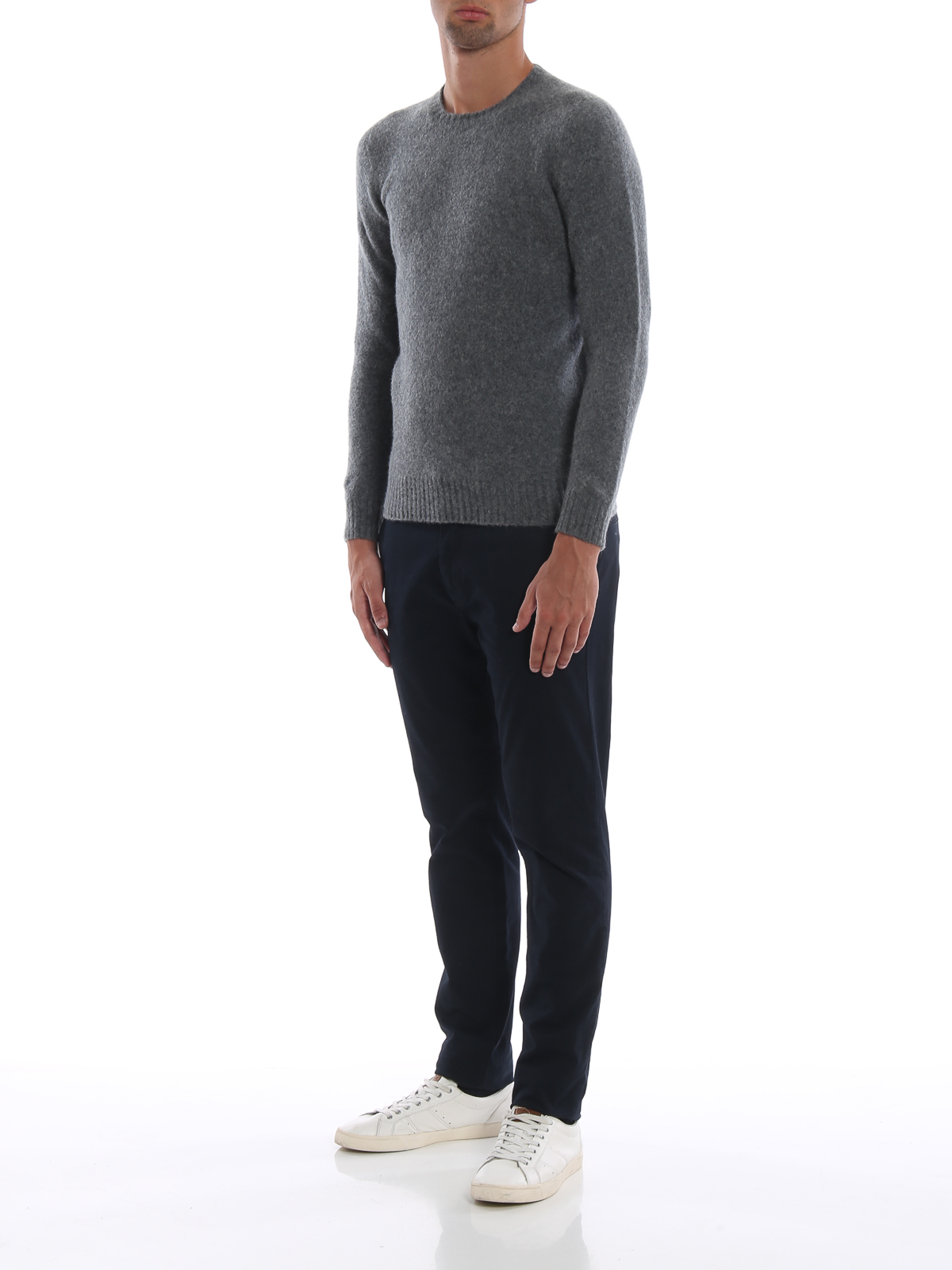 Grey brushed lambswool sweater D8W103G670 (Drumohr / ニット・セーター・カーディガン ) | Drumohr (ドルモア)(1)