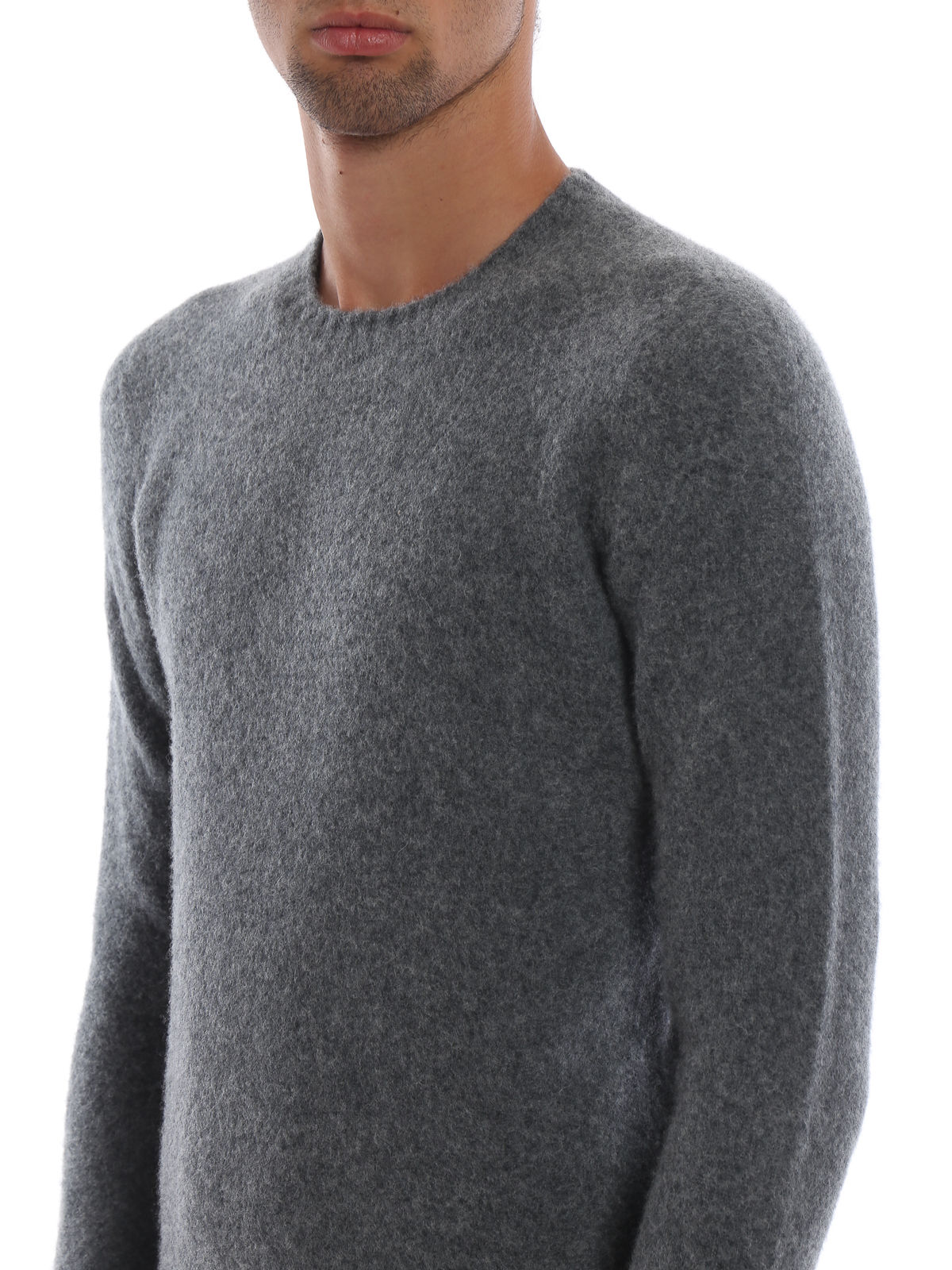 Grey brushed lambswool sweater D8W103G670 (Drumohr / ニット・セーター・カーディガン ) | Drumohr (ドルモア)(4)