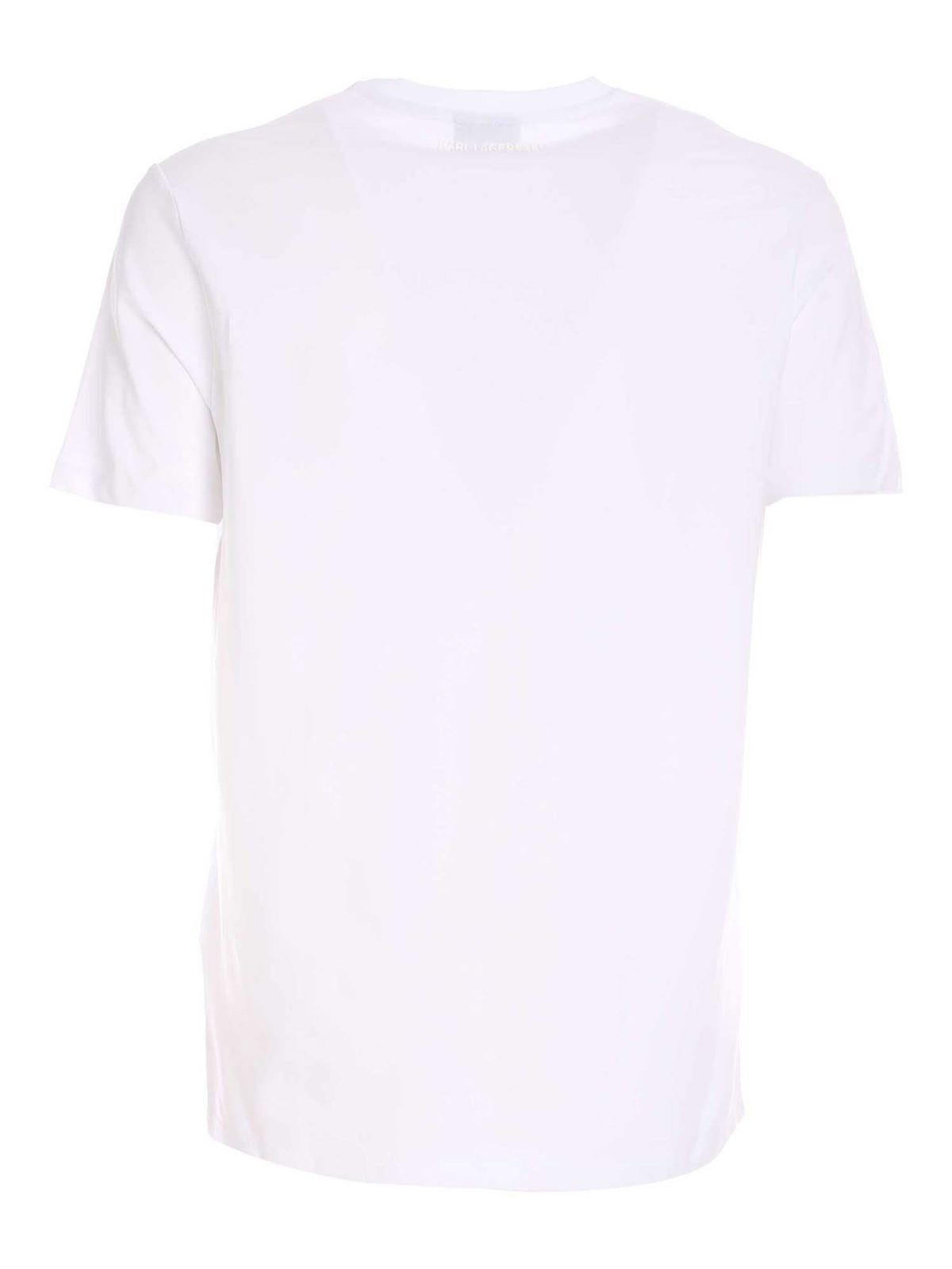 Rubber logo patch T-shirt in white 75502751222110 (KARL LAGERFELD / Tシャツ・カットソー ) | KARL LAGERFELD (カール・ラガーフェルド)(1)