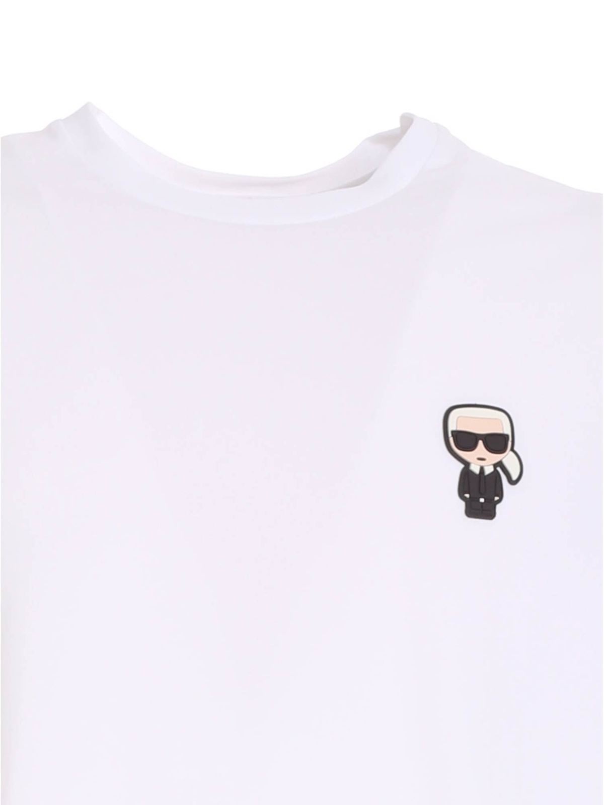 Rubber logo patch T-shirt in white 75502751222110 (KARL LAGERFELD / Tシャツ・カットソー ) | KARL LAGERFELD (カール・ラガーフェルド)(2)